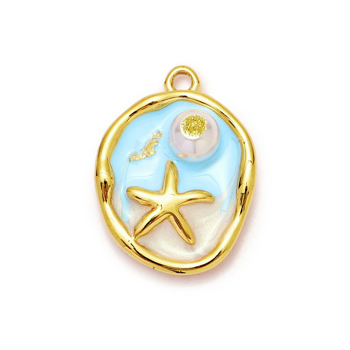 6pcs/pack Stainless Steel Enamel Coral Shrimp DIY Earring Charms Ocean Style Fish Bone Necklace Pendants Woman Beach Jewelry