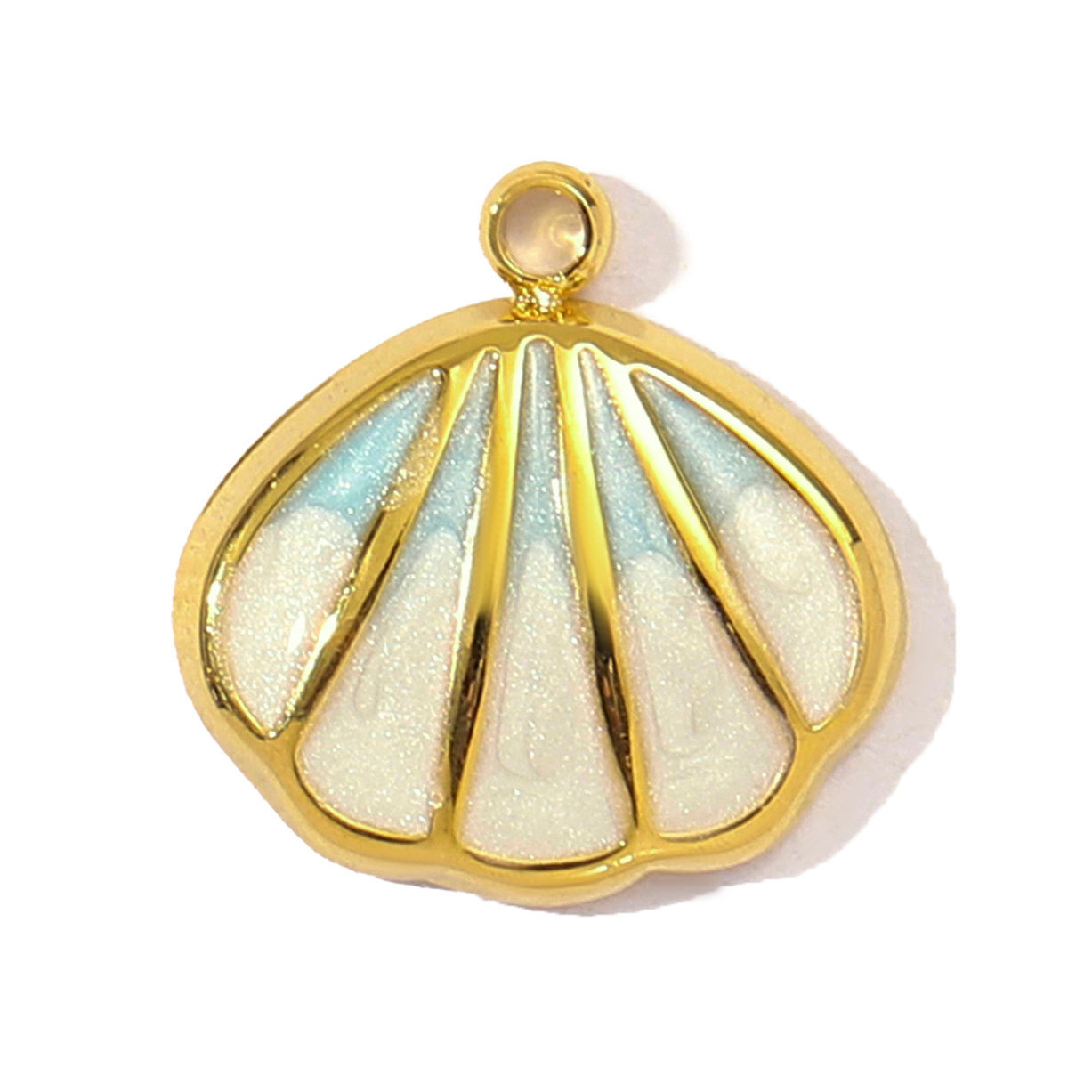 6pcs/pack Stainless Steel Enamel Coral Shrimp DIY Earring Charms Ocean Style Fish Bone Necklace Pendants Woman Beach Jewelry