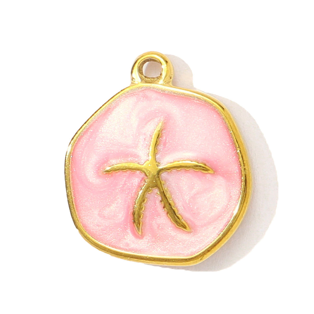6pcs/pack Stainless Steel Enamel Coral Shrimp DIY Earring Charms Ocean Style Fish Bone Necklace Pendants Woman Beach Jewelry