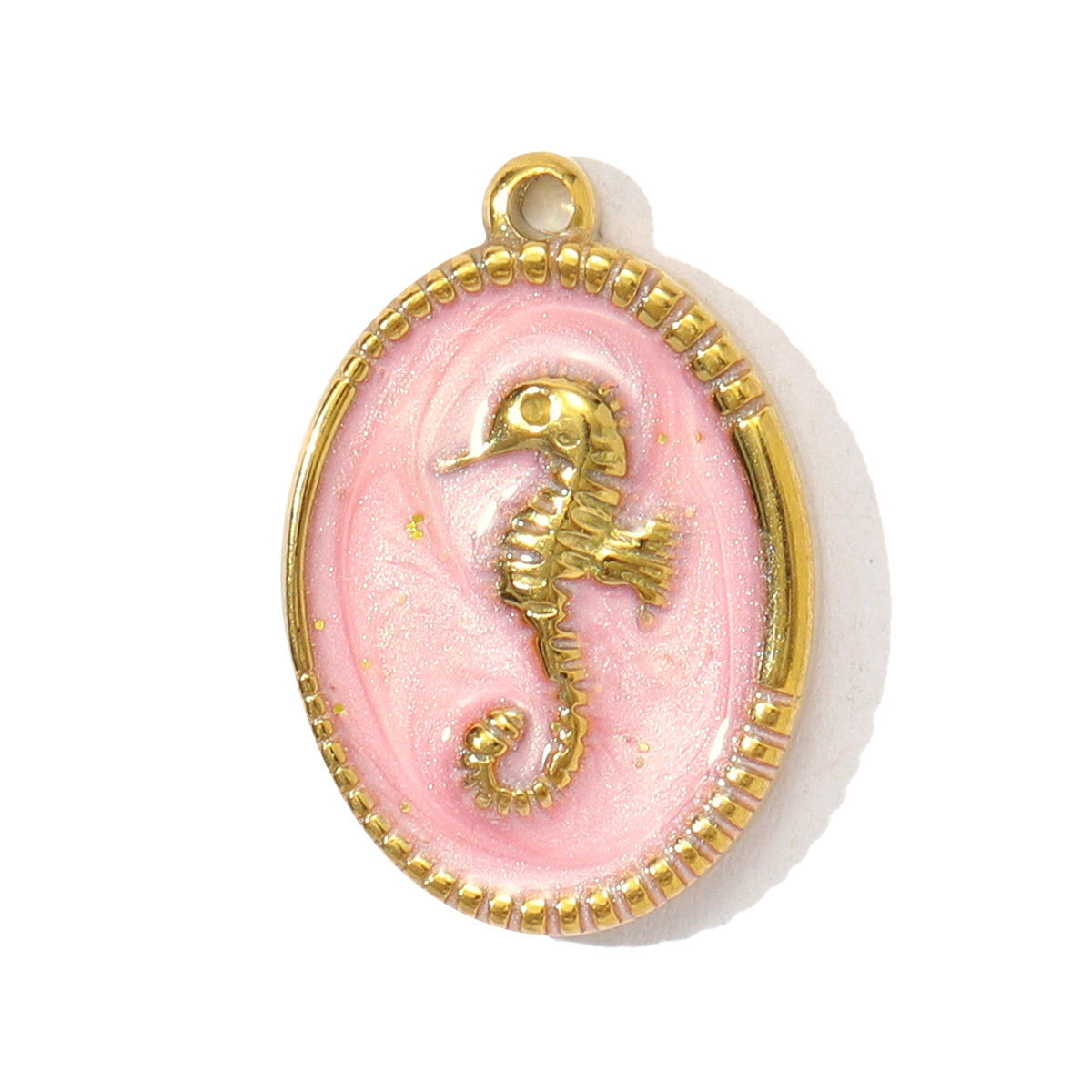 6pcs/pack Stainless Steel Enamel Coral Shrimp DIY Earring Charms Ocean Style Fish Bone Necklace Pendants Woman Beach Jewelry