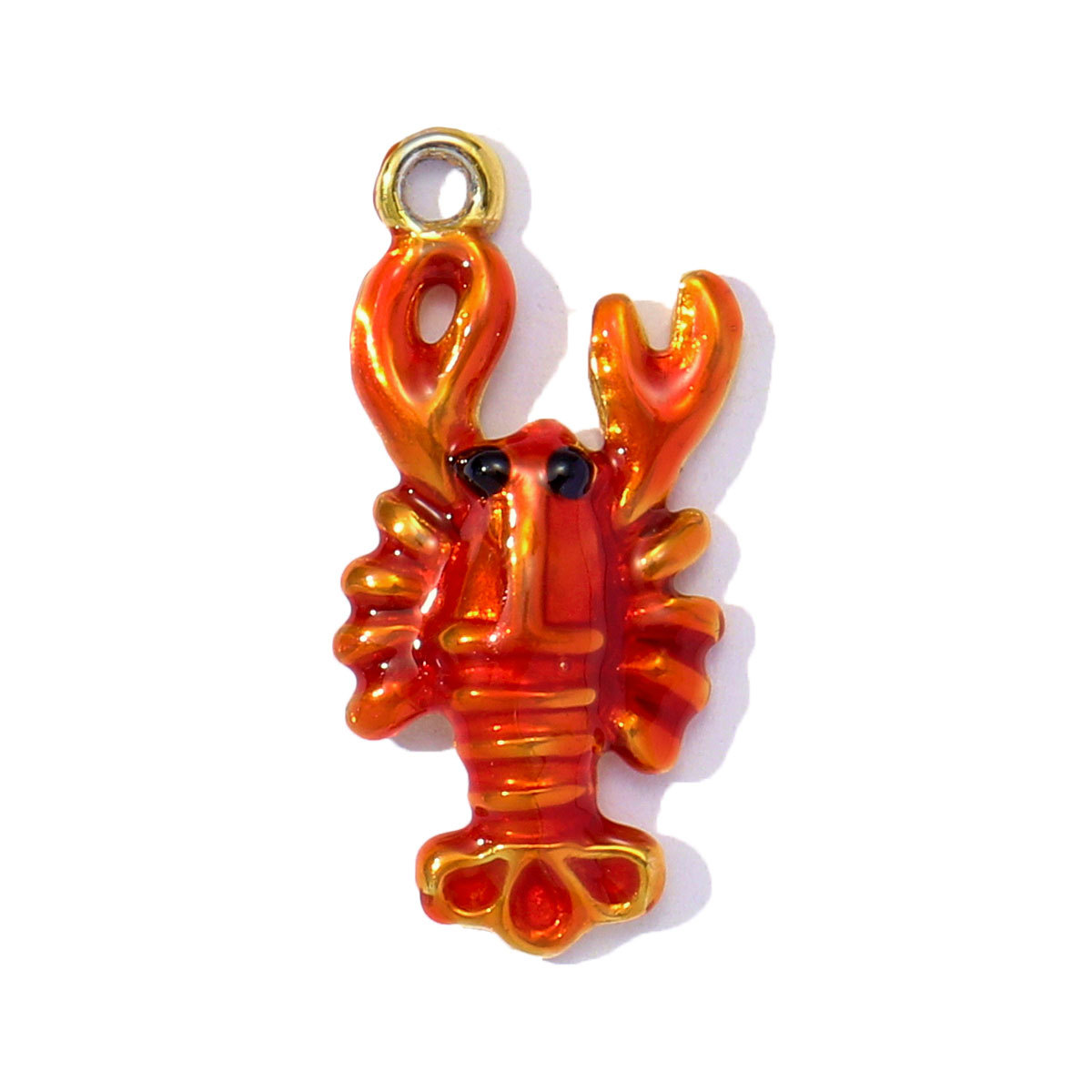 6pcs/pack Stainless Steel Enamel Coral Shrimp DIY Earring Charms Ocean Style Fish Bone Necklace Pendants Woman Beach Jewelry