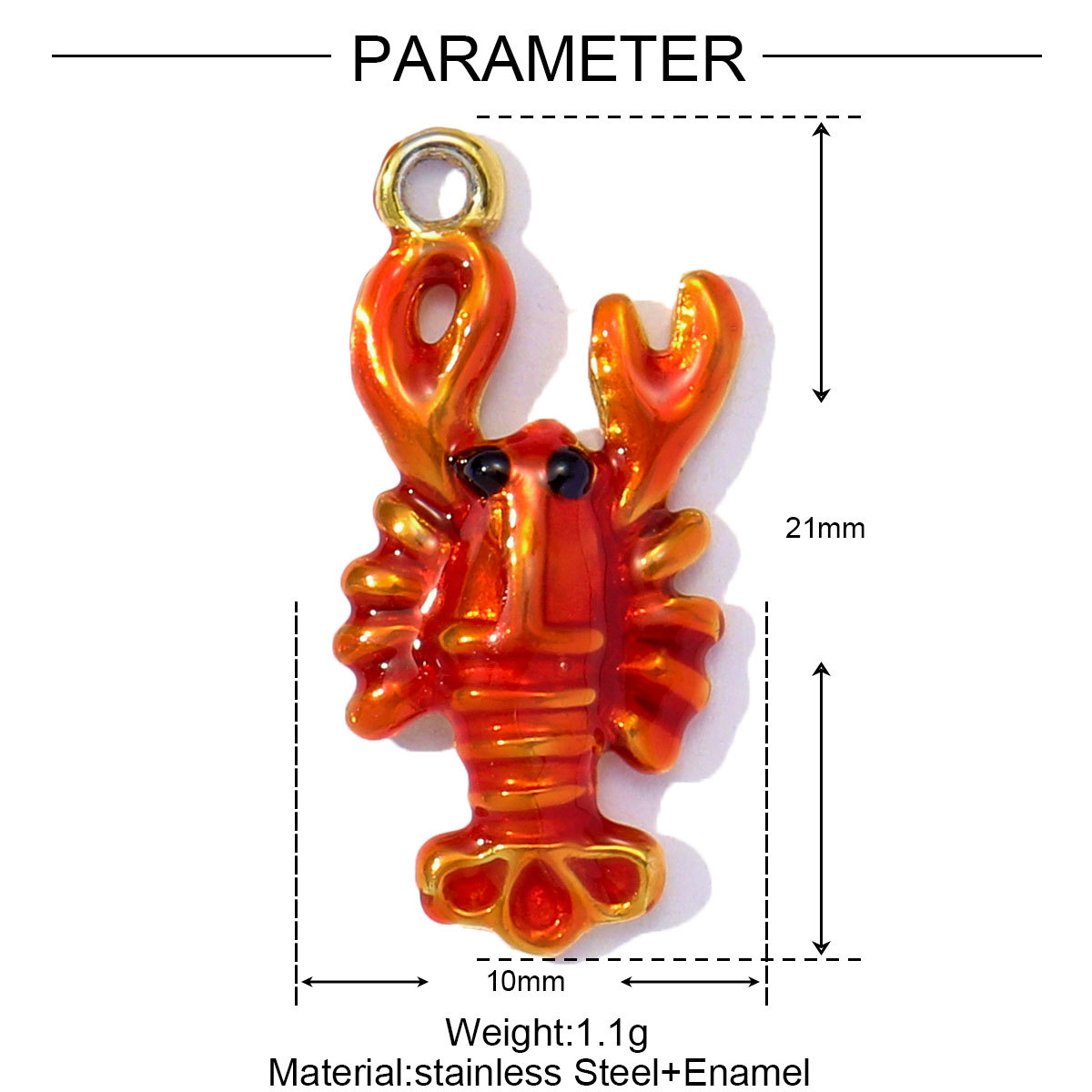 6pcs/pack Stainless Steel Enamel Coral Shrimp DIY Earring Charms Ocean Style Fish Bone Necklace Pendants Woman Beach Jewelry