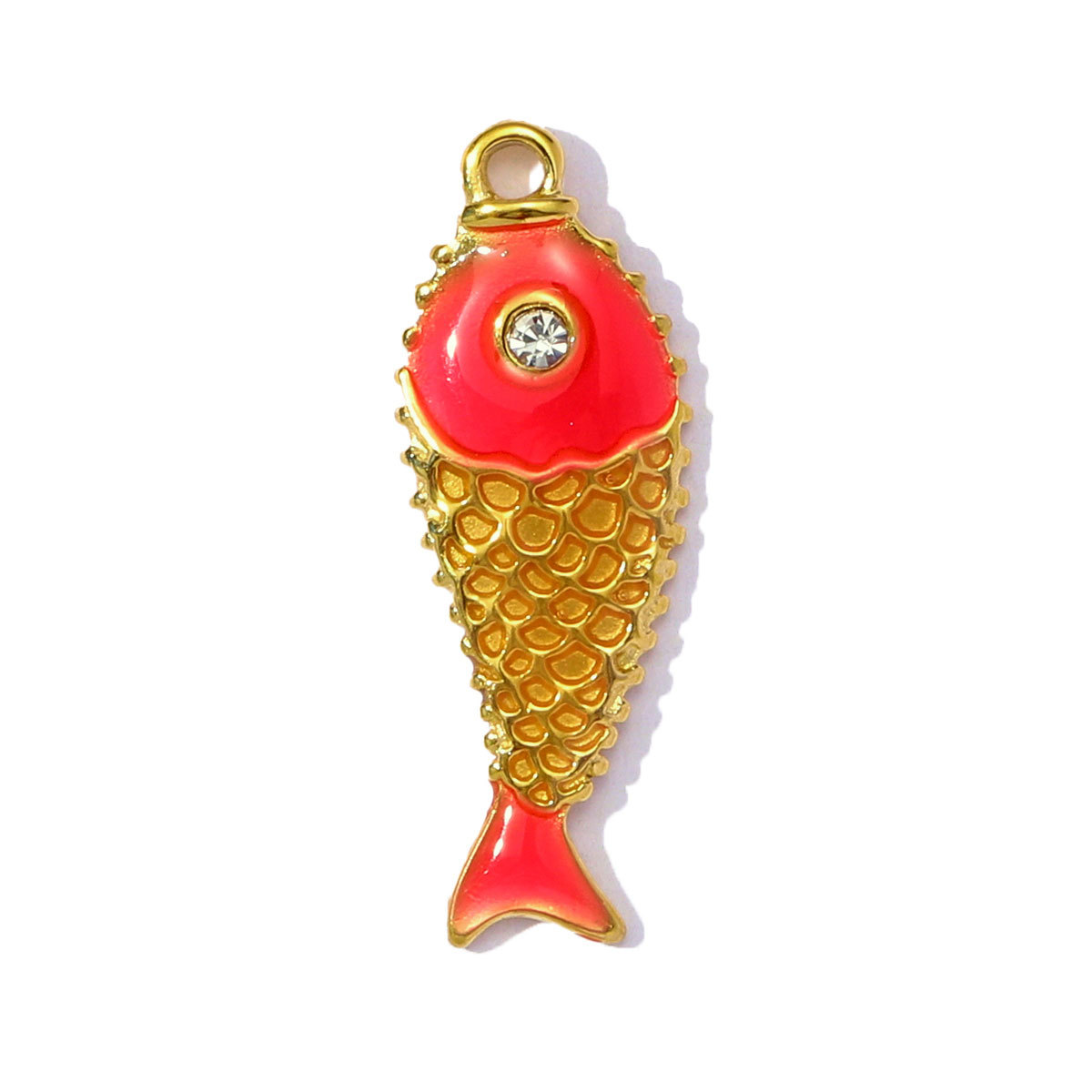6pcs/pack Stainless Steel Enamel Coral Shrimp DIY Earring Charms Ocean Style Fish Bone Necklace Pendants Woman Beach Jewelry