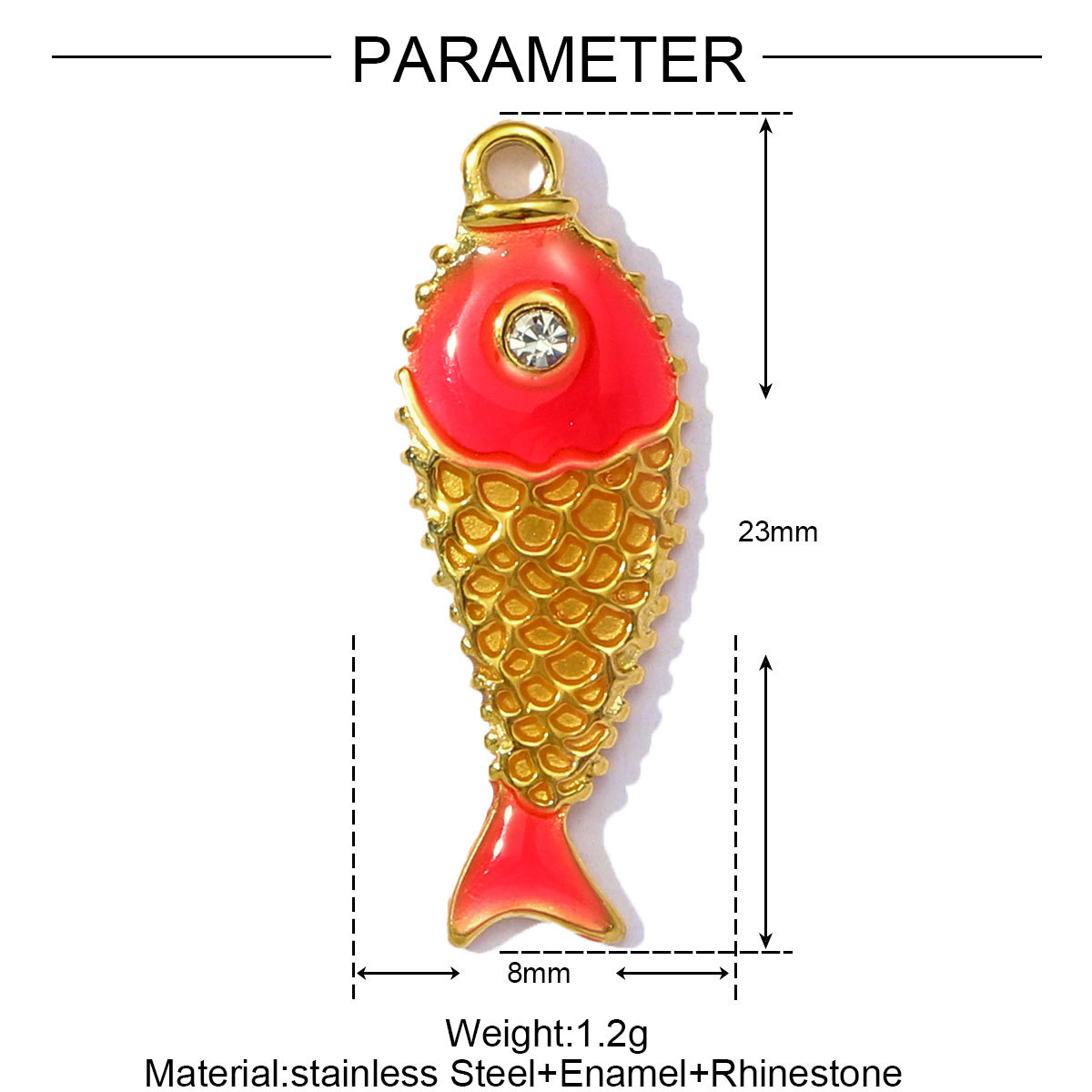 6pcs/pack Stainless Steel Enamel Coral Shrimp DIY Earring Charms Ocean Style Fish Bone Necklace Pendants Woman Beach Jewelry