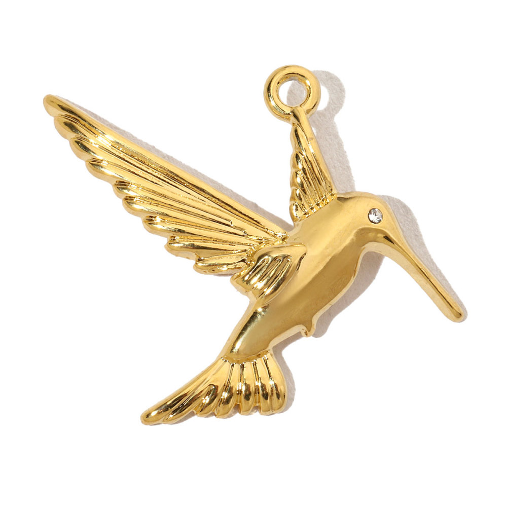 6pcs/pack Luxury Stone Peace Dove Stainless Steel Diy Charms Women Hummingbird Necklace Pendant Dragonfly Jewelry