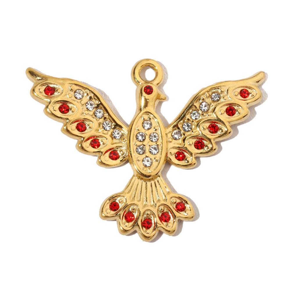 6pcs/pack Luxury Stone Peace Dove Stainless Steel Diy Charms Women Hummingbird Necklace Pendant Dragonfly Jewelry