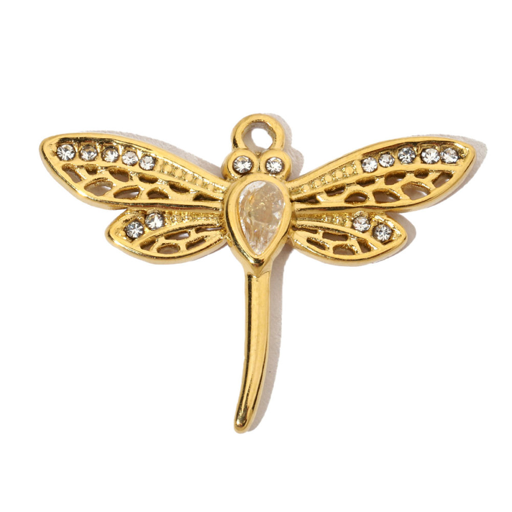 6pcs/pack Luxury Stone Peace Dove Stainless Steel Diy Charms Women Hummingbird Necklace Pendant Dragonfly Jewelry