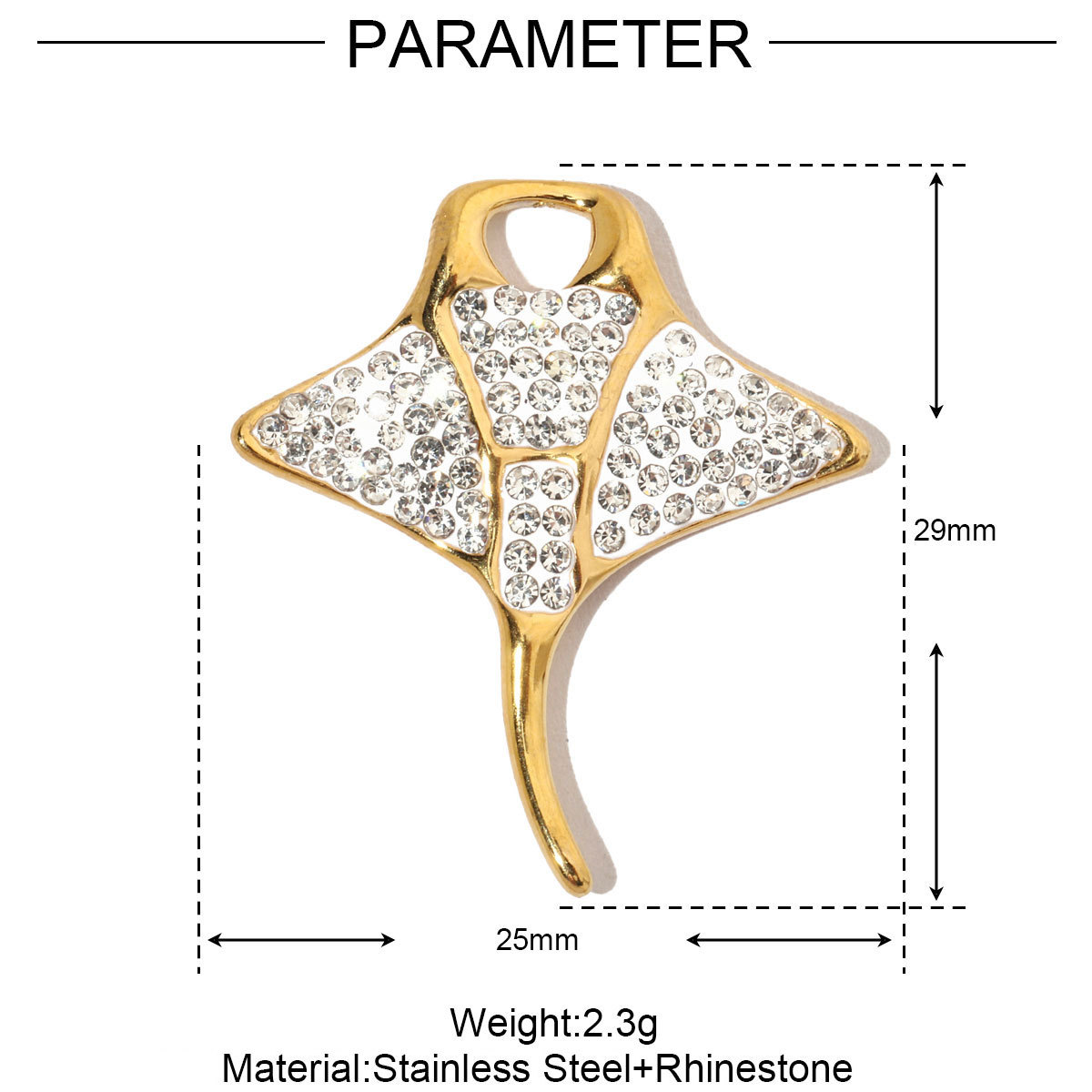 6pcs/pack French Crystal Star Heart Stainless Steel Diy Charms Women Starfish Butterfly Necklace Pendant Turtle Jewelry