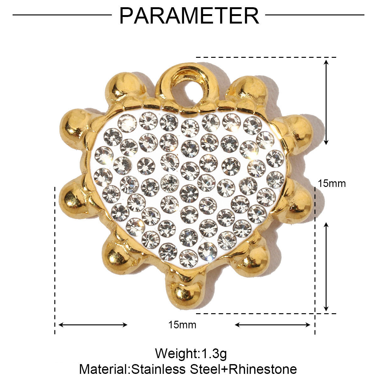 6pcs/pack French Crystal Star Heart Stainless Steel Diy Charms Women Starfish Butterfly Necklace Pendant Turtle Jewelry