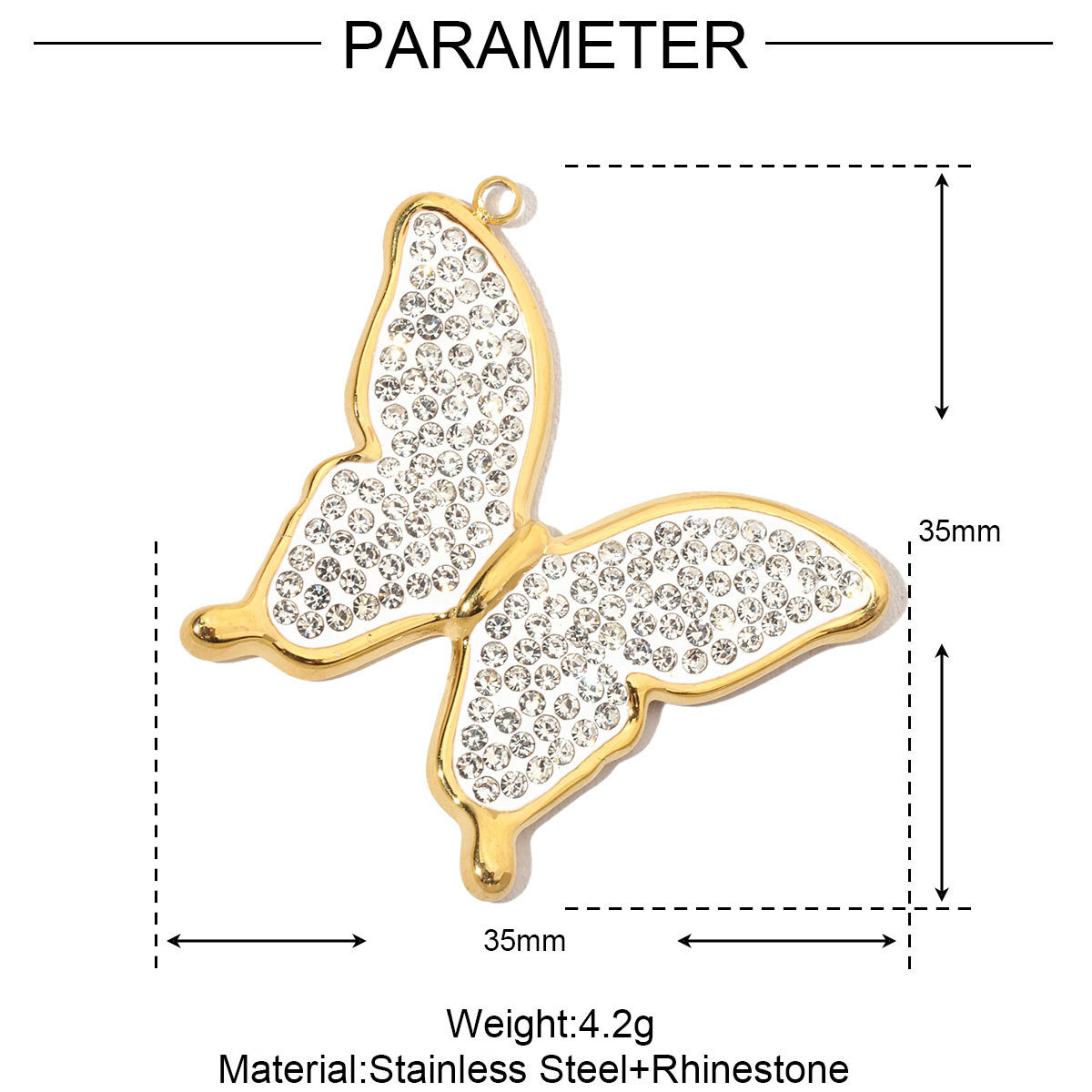 6pcs/pack French Crystal Star Heart Stainless Steel Diy Charms Women Starfish Butterfly Necklace Pendant Turtle Jewelry