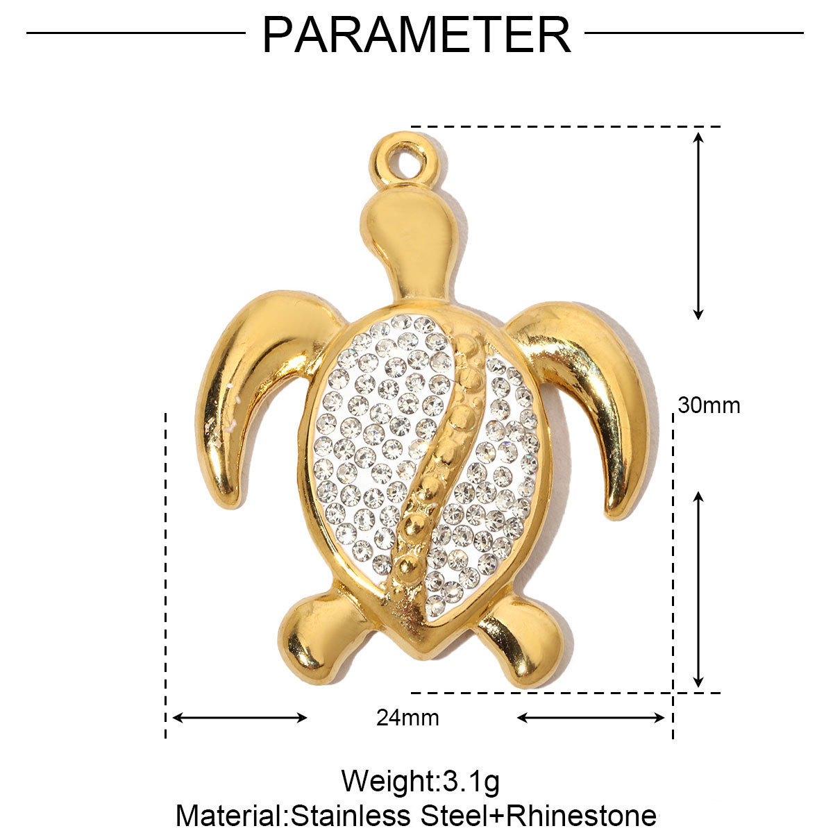 6pcs/pack French Crystal Star Heart Stainless Steel Diy Charms Women Starfish Butterfly Necklace Pendant Turtle Jewelry