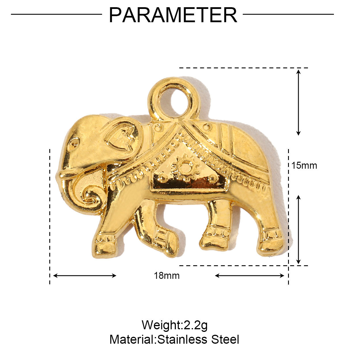 6pcs/pack French Crystal Bear Stainless Steel Bracelet Charm Women Fishbone Elephant Necklace Pendant DIY Snake Butterfly Jewelry