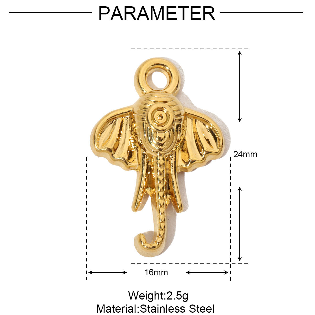 6pcs/pack French Crystal Bear Stainless Steel Bracelet Charm Women Fishbone Elephant Necklace Pendant DIY Snake Butterfly Jewelry