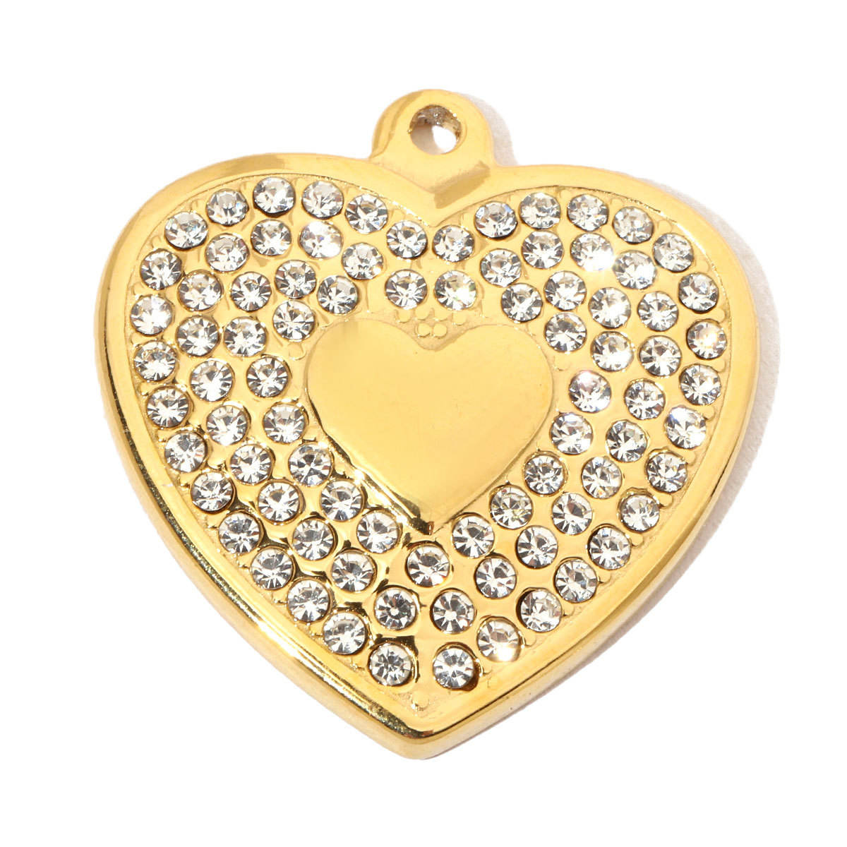 6pcs/pack French Individual Heart Stainless Steel Diy Charms Women Enamel Flower Necklace Pendant Love Jewelry