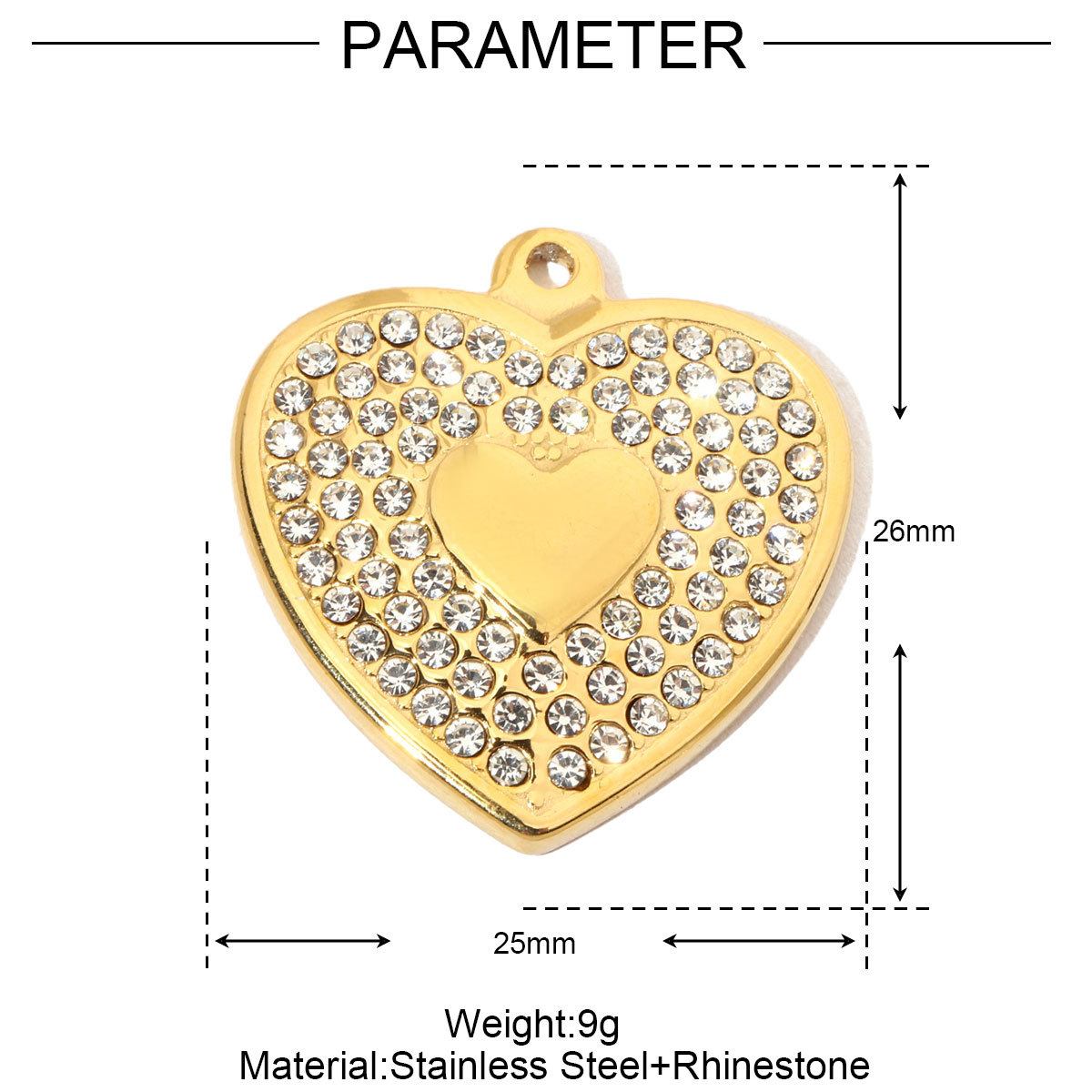 6pcs/pack French Individual Heart Stainless Steel Diy Charms Women Enamel Flower Necklace Pendant Love Jewelry