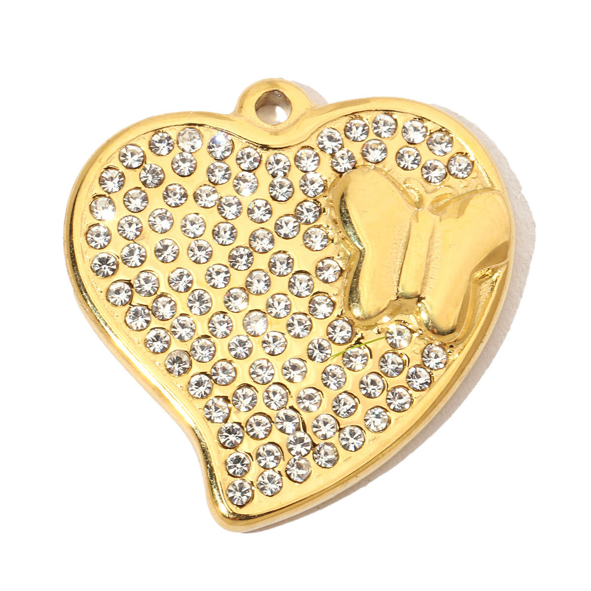 6pcs/pack French Individual Heart Stainless Steel Diy Charms Women Enamel Flower Necklace Pendant Love Jewelry