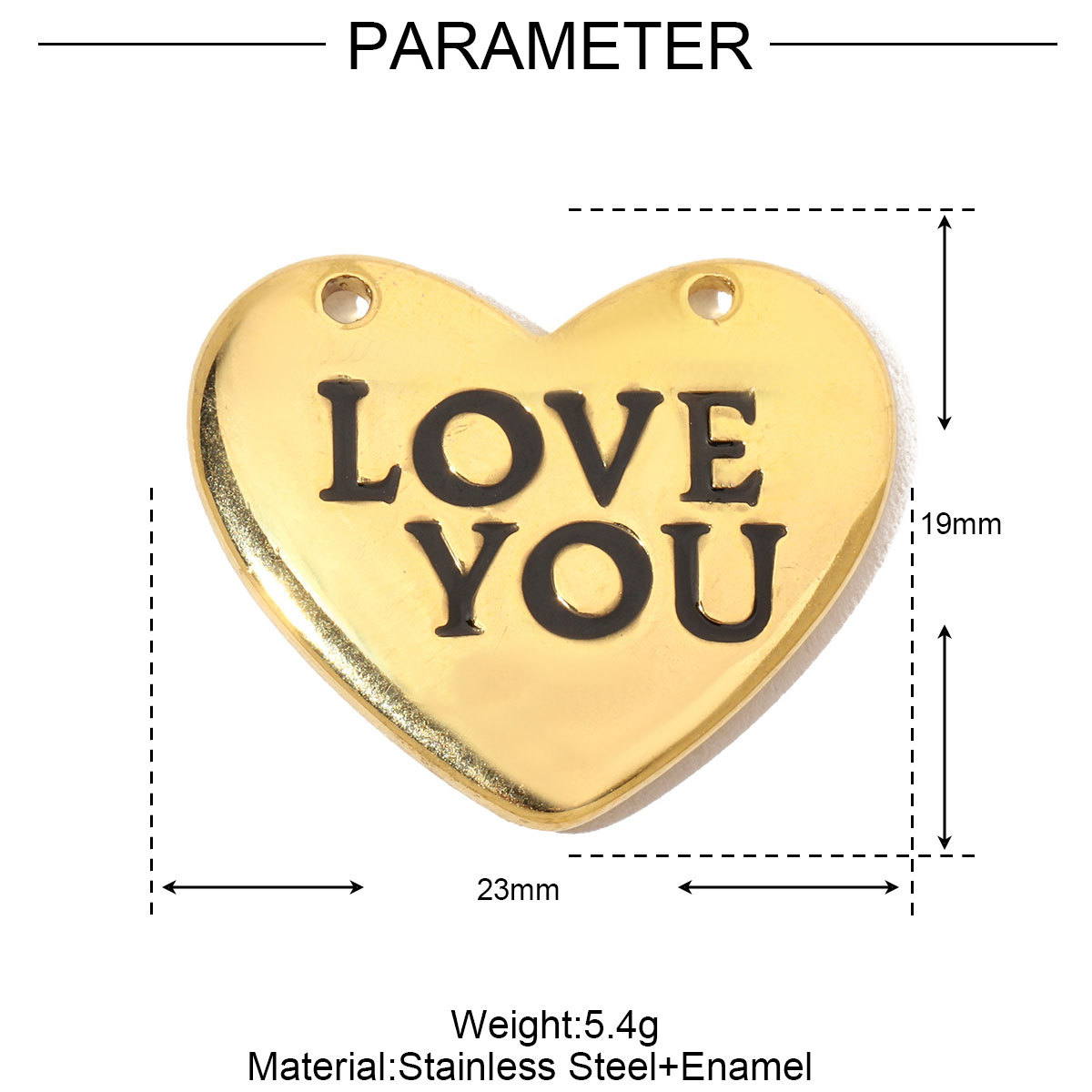 6pcs/pack French Individual Heart Stainless Steel Diy Charms Women Enamel Flower Necklace Pendant Love Jewelry
