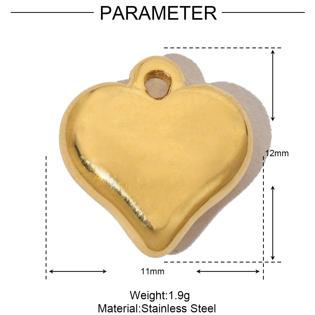 6pcs/pack French Antique Blank Heart Stainless Steel Diy Bracelet Charms Women Lock Key Necklace Pendant Enamel Love Jewelry