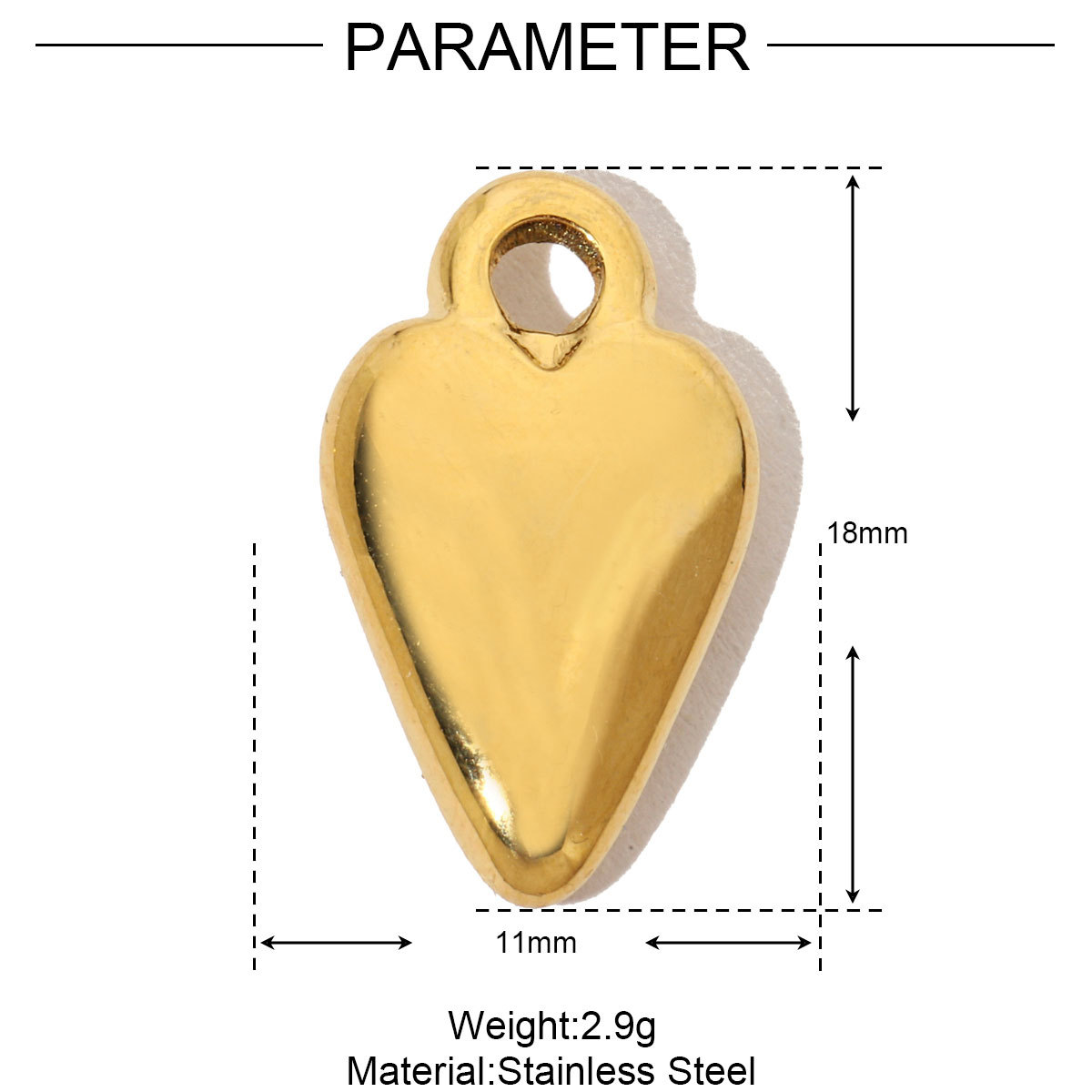 6pcs/pack French Antique Blank Heart Stainless Steel Diy Bracelet Charms Women Lock Key Necklace Pendant Enamel Love Jewelry