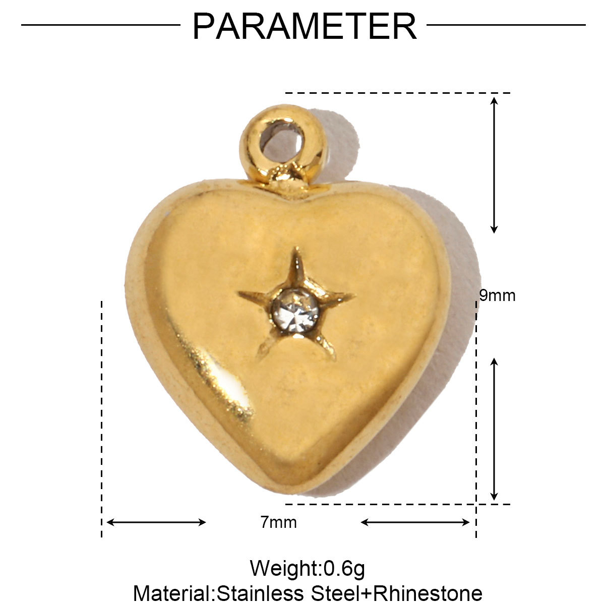 6pcs/pack French Antique Blank Heart Stainless Steel Diy Bracelet Charms Women Lock Key Necklace Pendant Enamel Love Jewelry