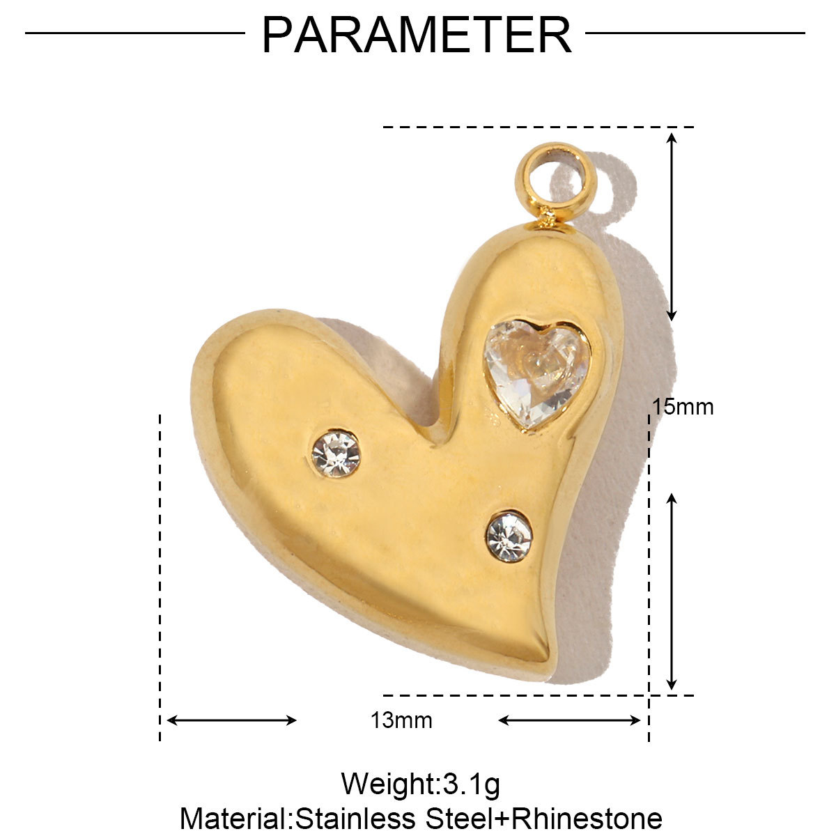 6pcs/pack French Antique Blank Heart Stainless Steel Diy Bracelet Charms Women Lock Key Necklace Pendant Enamel Love Jewelry
