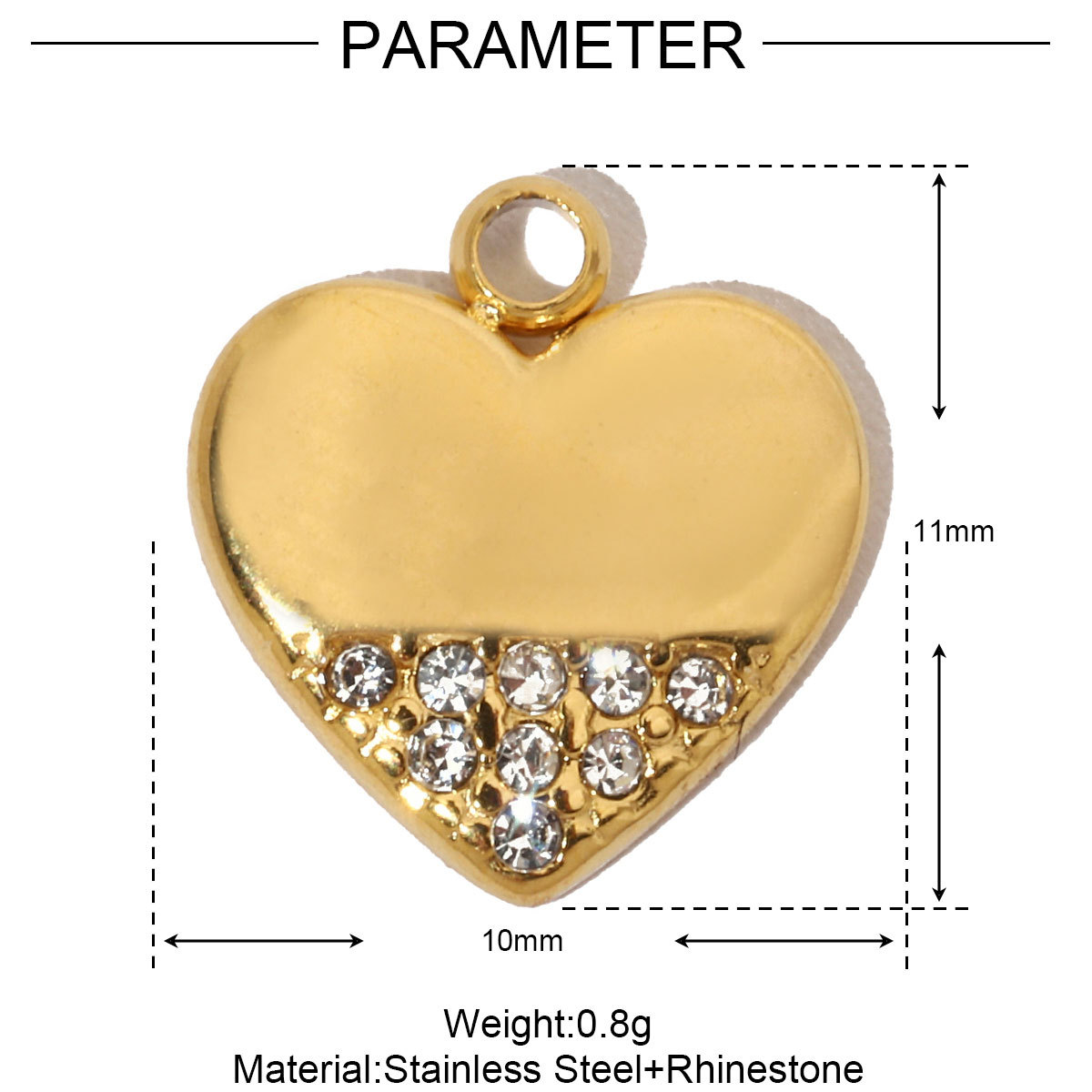 6pcs/pack French Antique Blank Heart Stainless Steel Diy Bracelet Charms Women Lock Key Necklace Pendant Enamel Love Jewelry