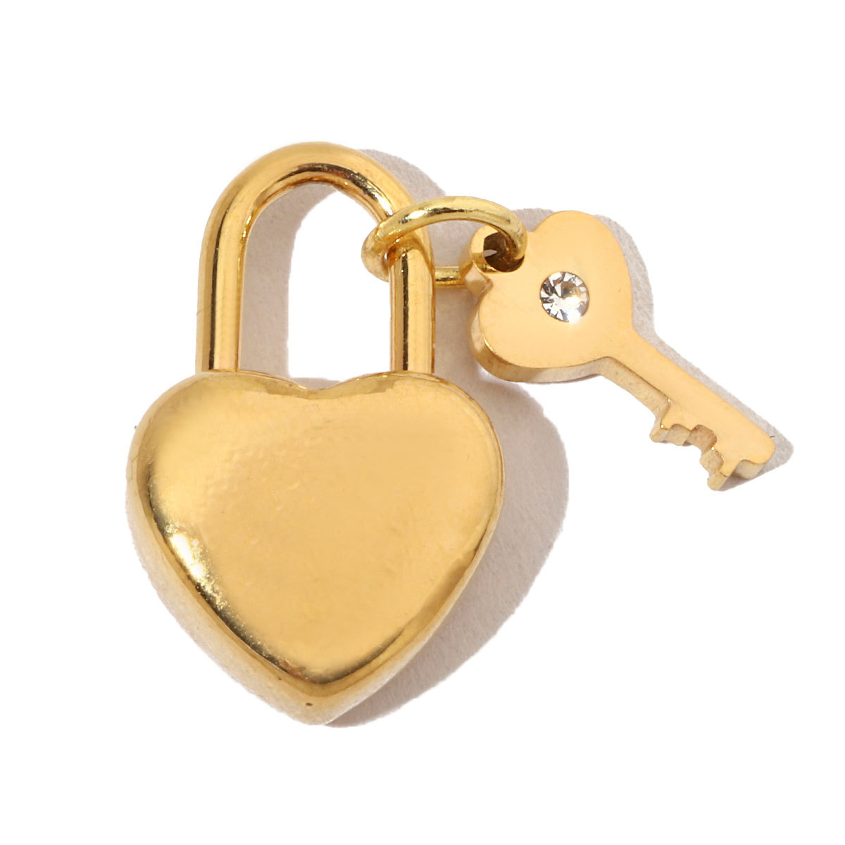 6pcs/pack French Antique Blank Heart Stainless Steel Diy Bracelet Charms Women Lock Key Necklace Pendant Enamel Love Jewelry