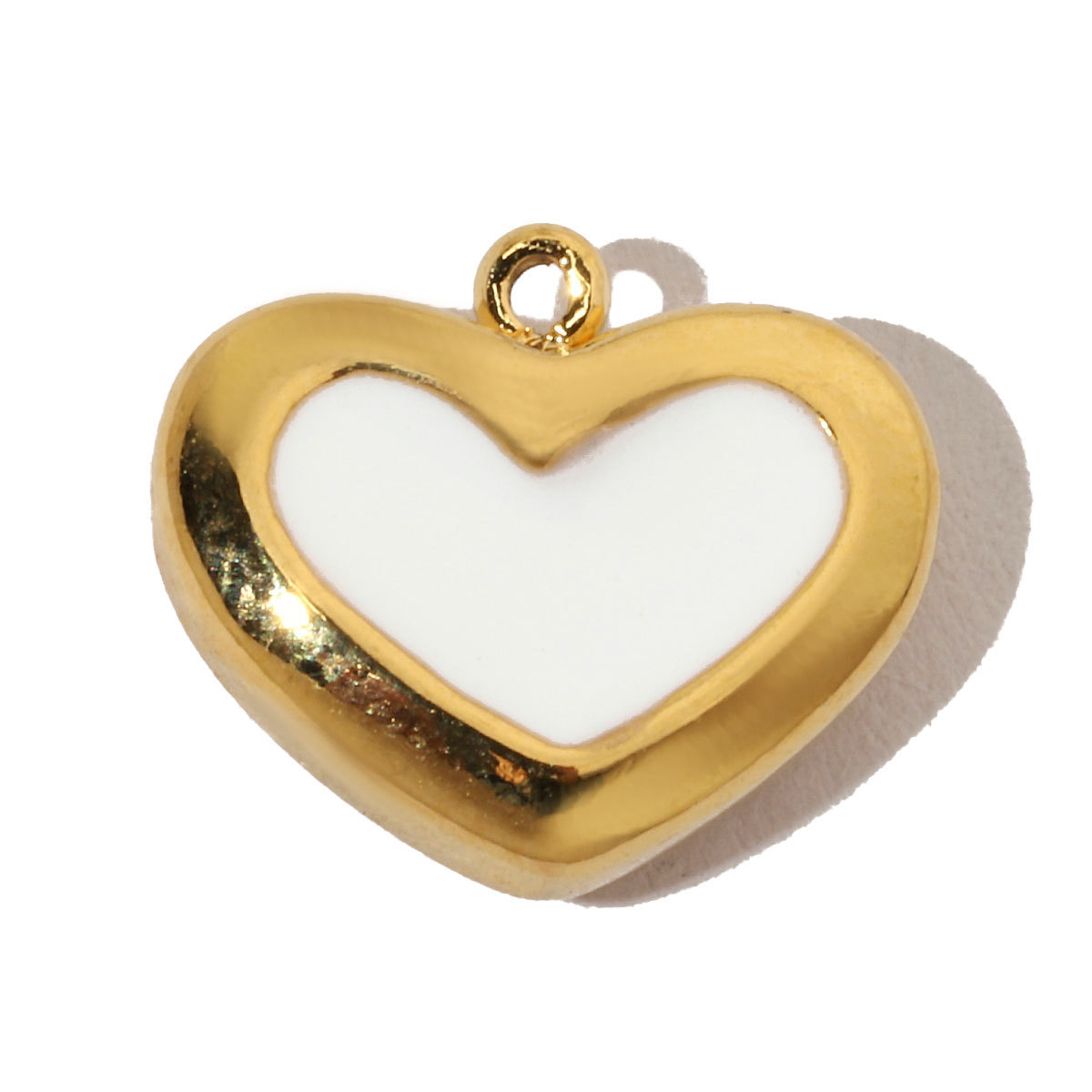 6pcs/pack French Antique Blank Heart Stainless Steel Diy Bracelet Charms Women Lock Key Necklace Pendant Enamel Love Jewelry