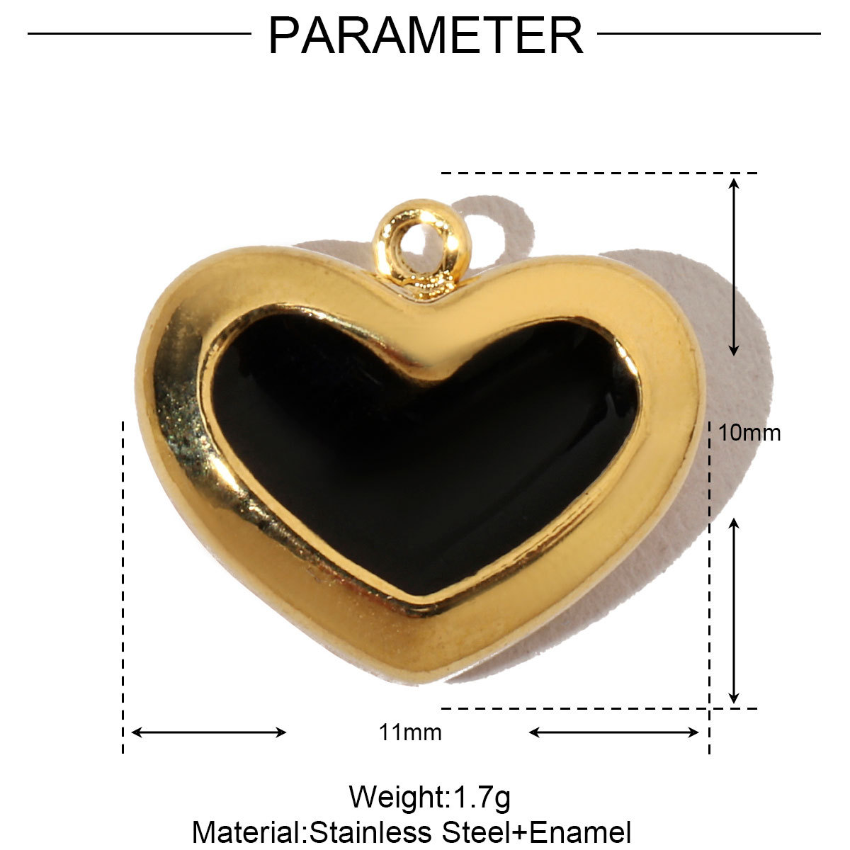 6pcs/pack French Antique Blank Heart Stainless Steel Diy Bracelet Charms Women Lock Key Necklace Pendant Enamel Love Jewelry