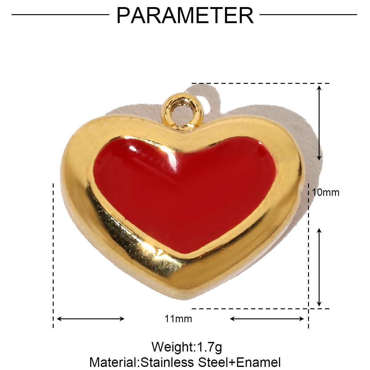 6pcs/pack French Antique Blank Heart Stainless Steel Diy Bracelet Charms Women Lock Key Necklace Pendant Enamel Love Jewelry