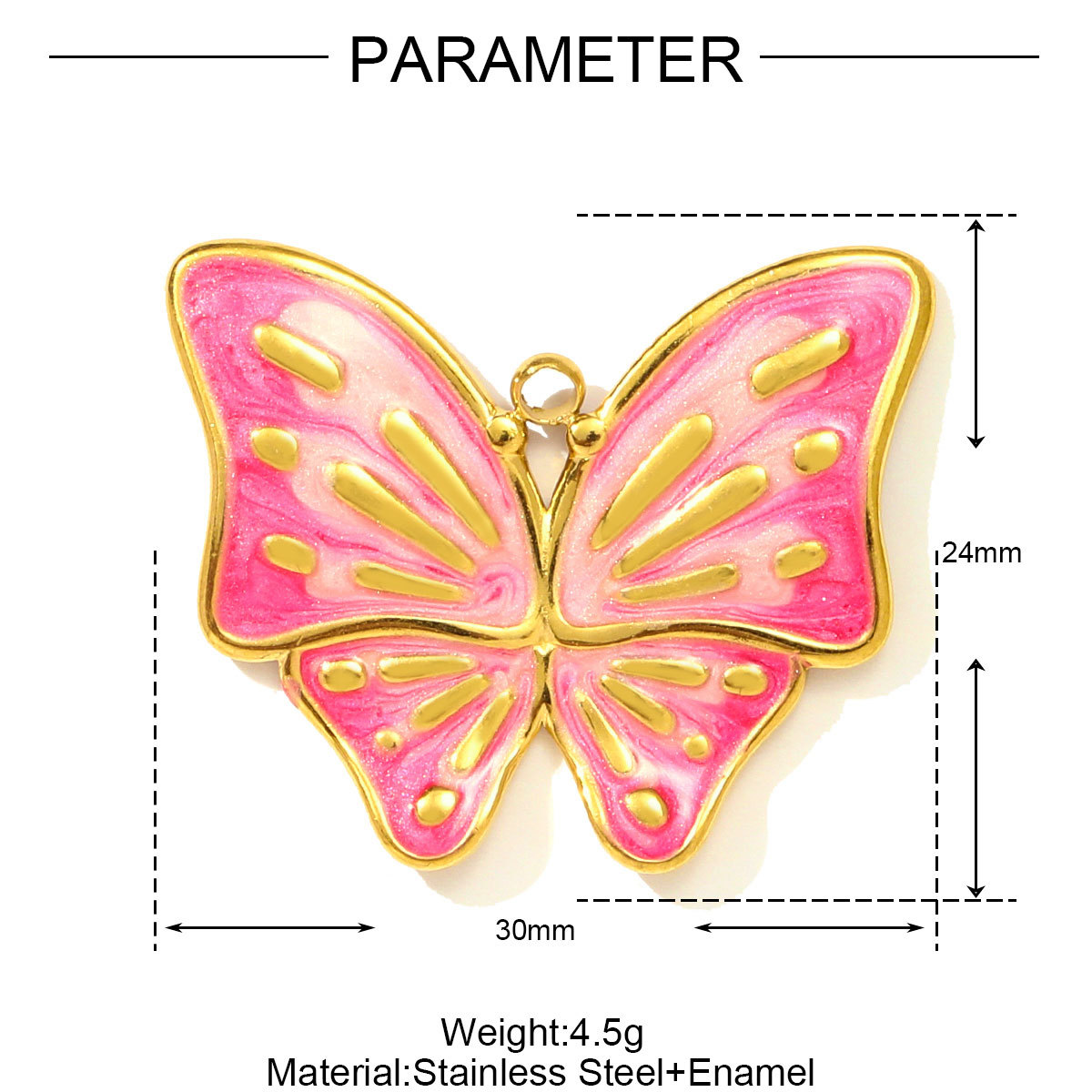 6pcs/pack Fashion Stainless Steel Enamel Butterfly DIY Charms Ladybird Cactus Necklace Pendants Woman Rhinestone Square Jewelry