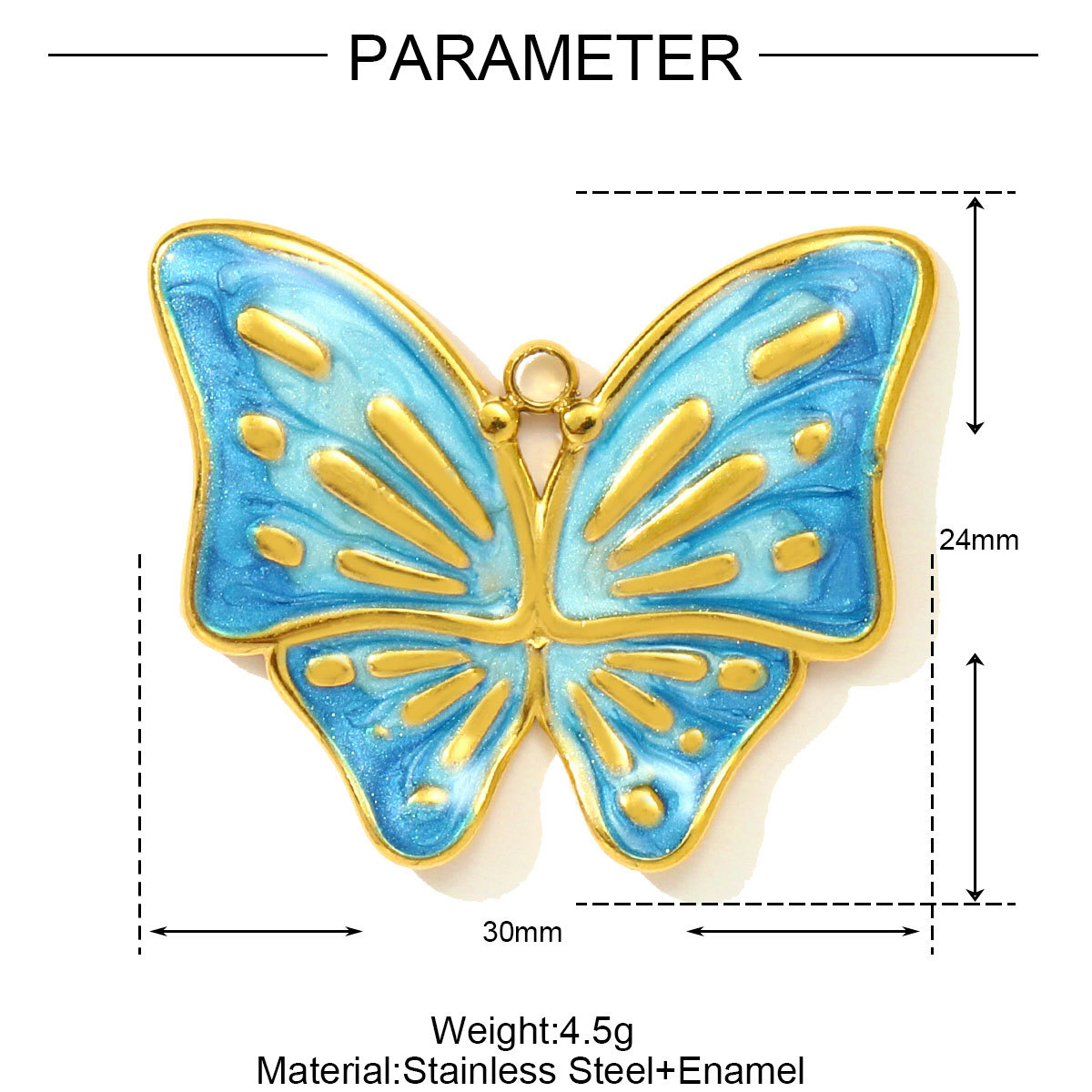6pcs/pack Fashion Stainless Steel Enamel Butterfly DIY Charms Ladybird Cactus Necklace Pendants Woman Rhinestone Square Jewelry