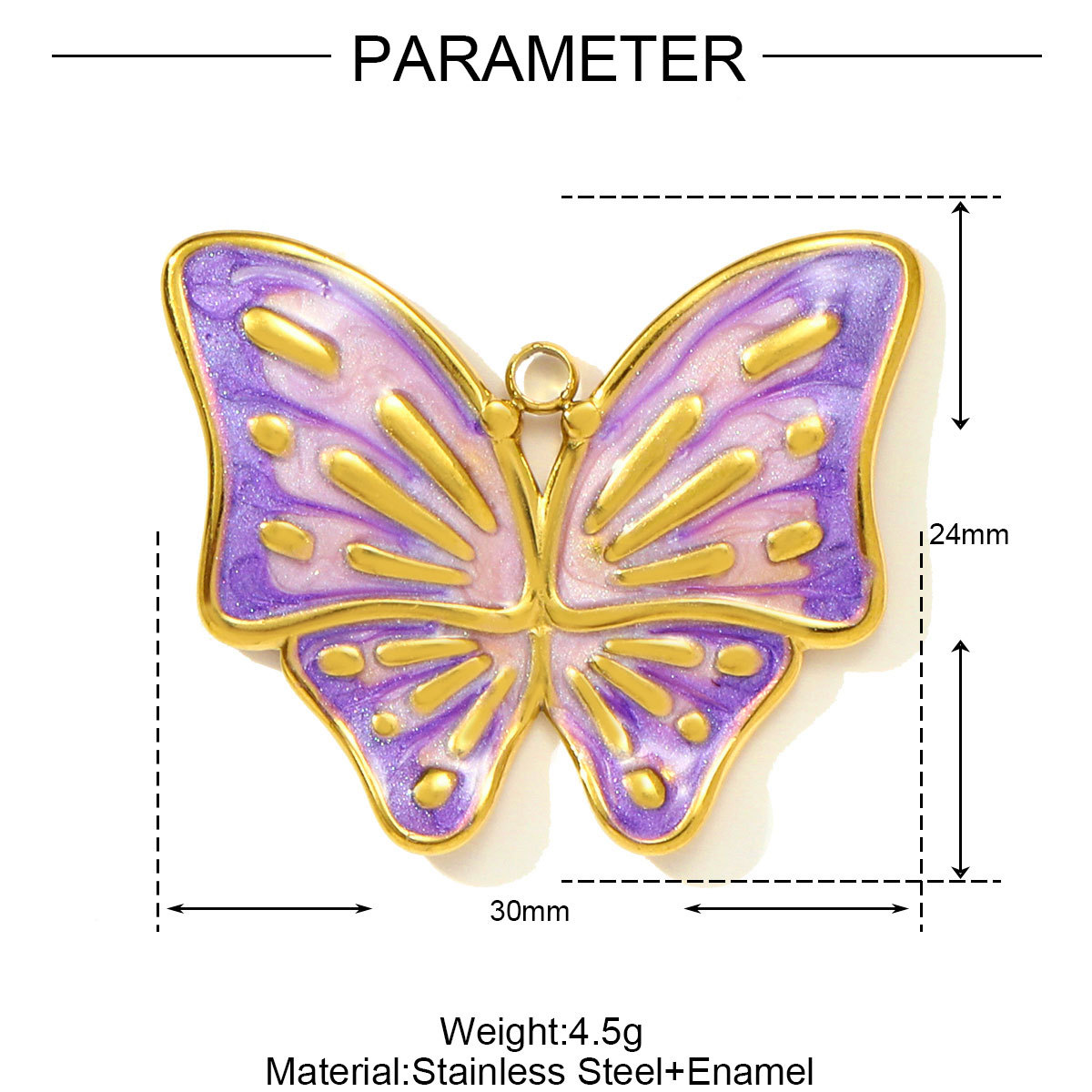 6pcs/pack Fashion Stainless Steel Enamel Butterfly DIY Charms Ladybird Cactus Necklace Pendants Woman Rhinestone Square Jewelry