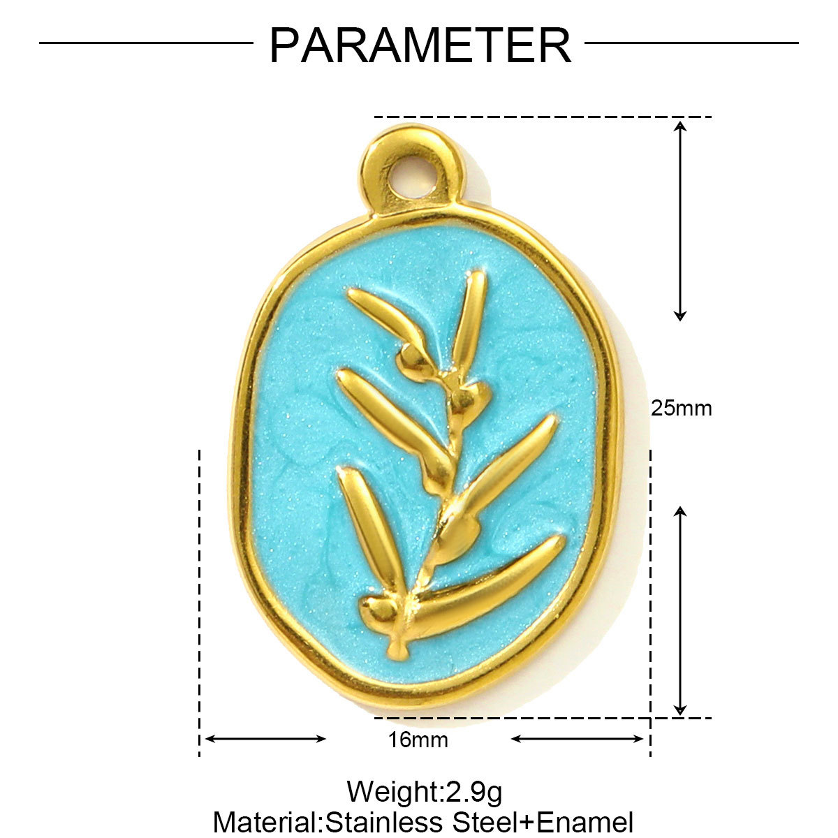 6pcs/pack Fashion Stainless Steel Enamel Butterfly DIY Charms Ladybird Cactus Necklace Pendants Woman Rhinestone Square Jewelry