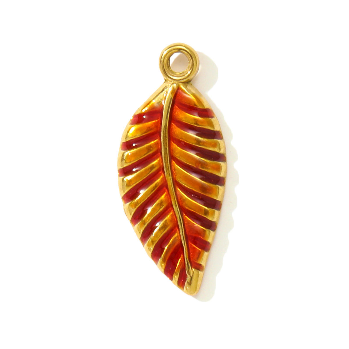 6pcs/pack Cute Stainless Steel Enamel Leaf Mango Papaya DIY Charms Corn Eggplant Necklace Pendants Woman Vegetable Fruit Jewelry