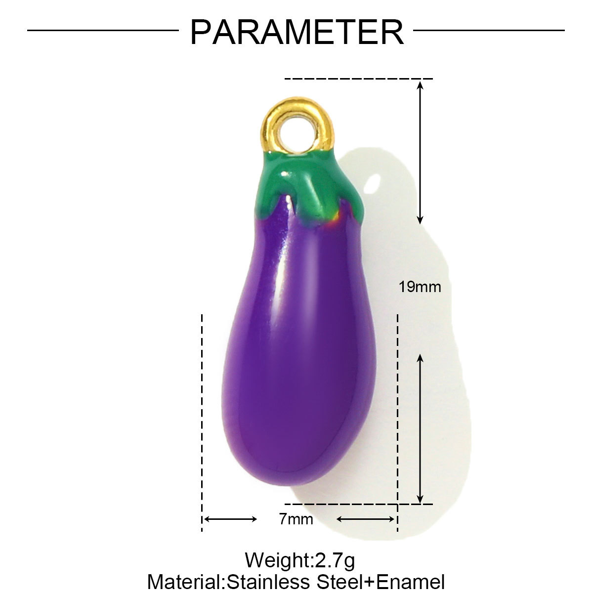 6pcs/pack Cute Stainless Steel Enamel Leaf Mango Papaya DIY Charms Corn Eggplant Necklace Pendants Woman Vegetable Fruit Jewelry