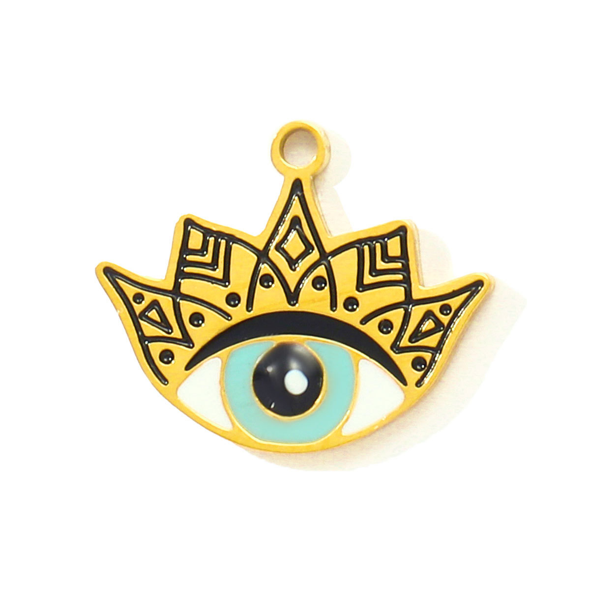 6pcs/pack Evil Eye Hamsa Hand Enamel DIY Bracelet Charms Dog Paw Necklace Pendants Stainless Steel Skate Shoes Jewelry