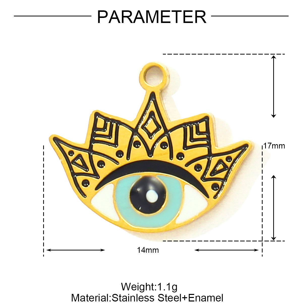 6pcs/pack Evil Eye Hamsa Hand Enamel DIY Bracelet Charms Dog Paw Necklace Pendants Stainless Steel Skate Shoes Jewelry
