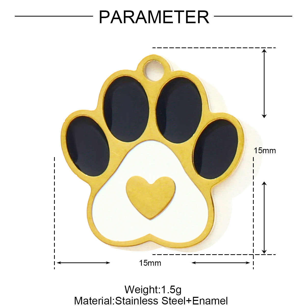 6pcs/pack Evil Eye Hamsa Hand Enamel DIY Bracelet Charms Dog Paw Necklace Pendants Stainless Steel Skate Shoes Jewelry
