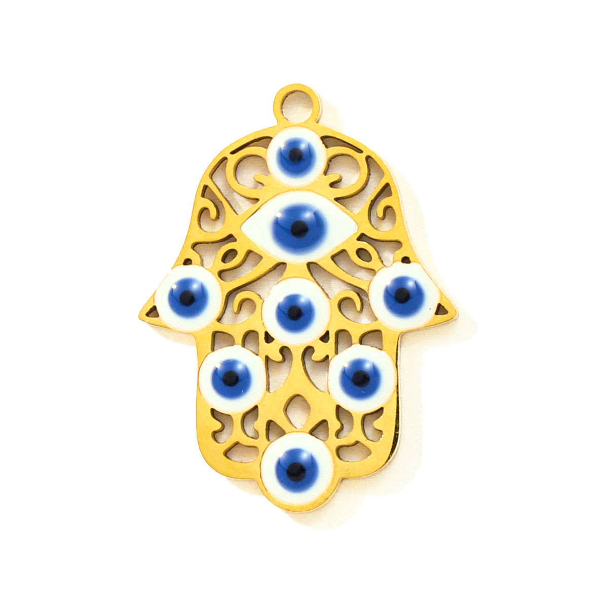 6pcs/pack Evil Eye Hamsa Hand Enamel DIY Bracelet Charms Dog Paw Necklace Pendants Stainless Steel Skate Shoes Jewelry