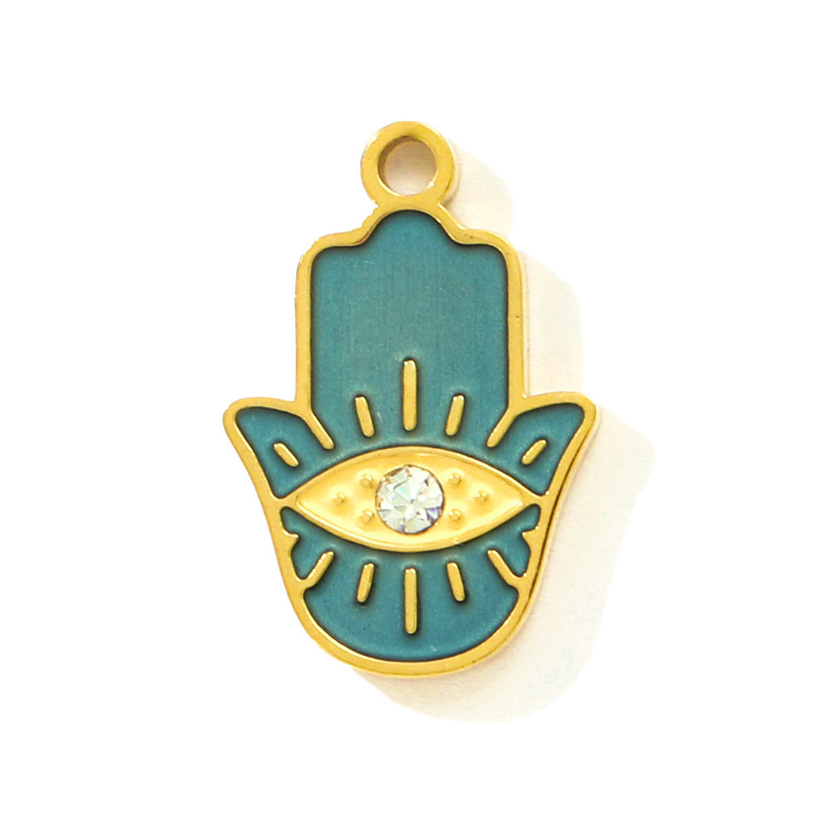 6pcs/pack Evil Eye Hamsa Hand Enamel DIY Bracelet Charms Dog Paw Necklace Pendants Stainless Steel Skate Shoes Jewelry