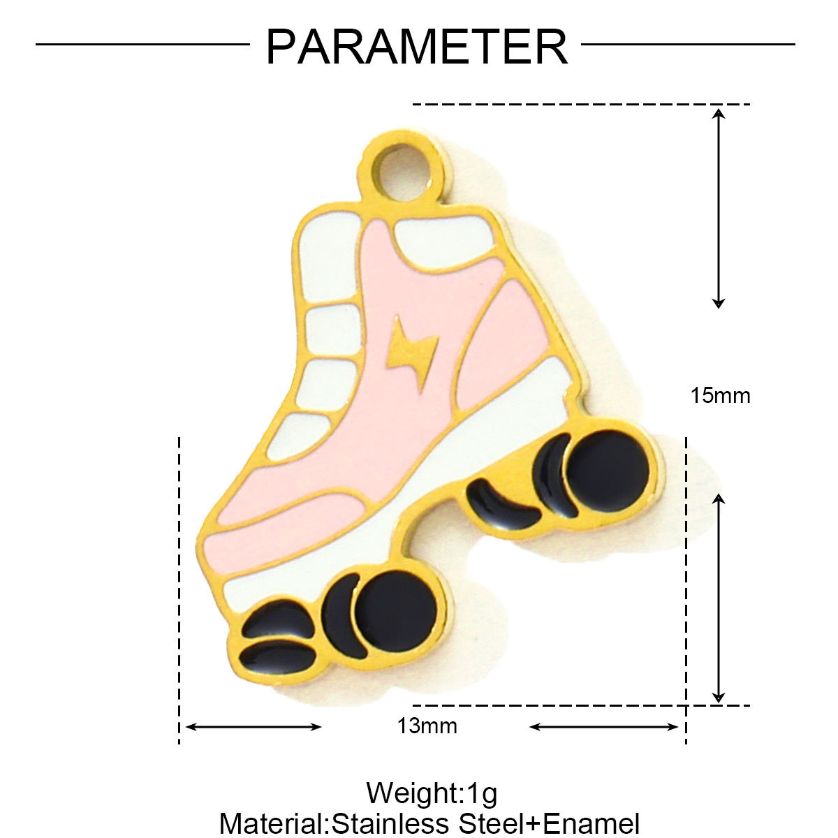 6pcs/pack Evil Eye Hamsa Hand Enamel DIY Bracelet Charms Dog Paw Necklace Pendants Stainless Steel Skate Shoes Jewelry