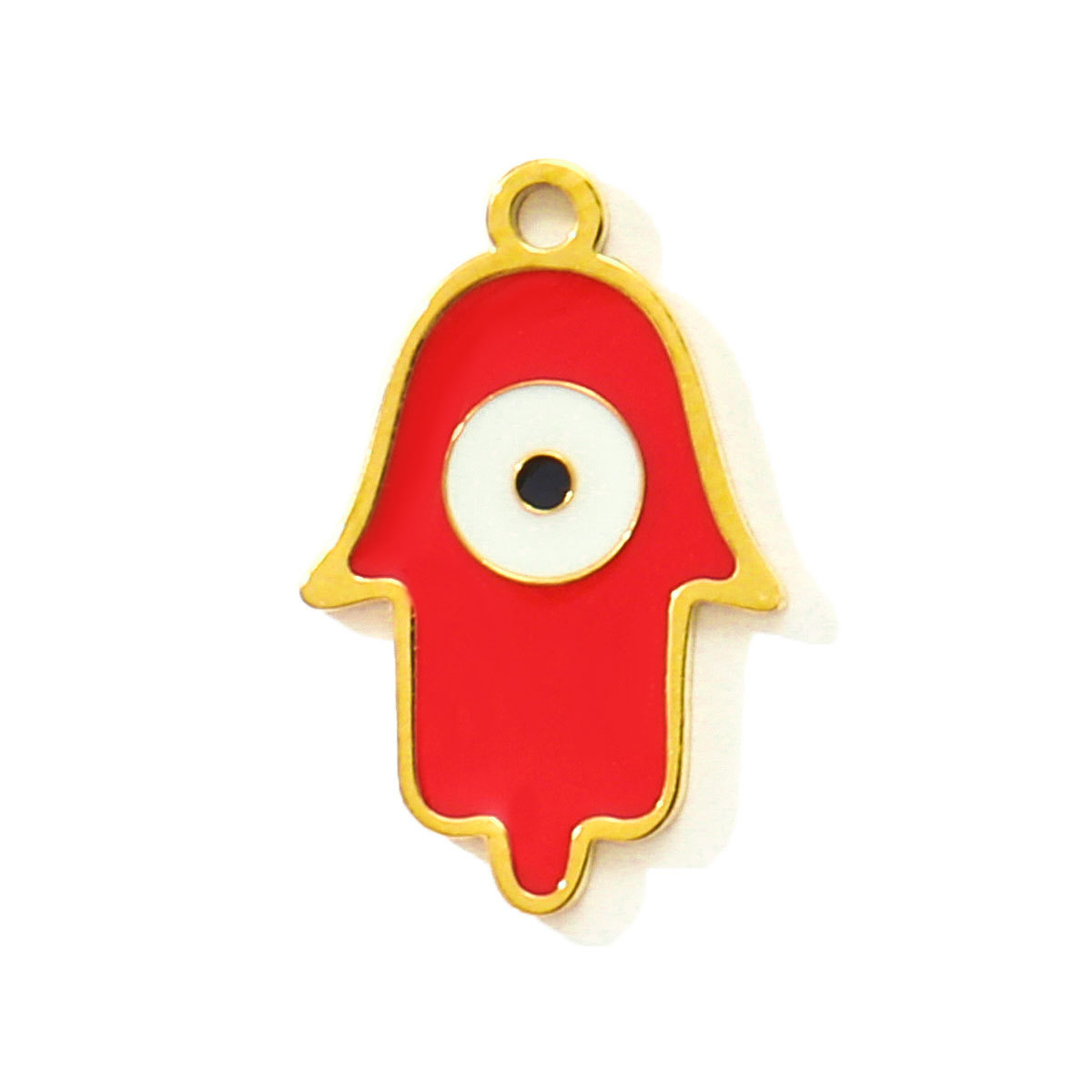 6pcs/pack Evil Eye Hamsa Hand Enamel DIY Bracelet Charms Dog Paw Necklace Pendants Stainless Steel Skate Shoes Jewelry