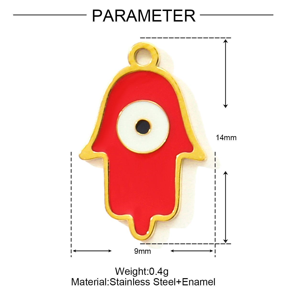 6pcs/pack Evil Eye Hamsa Hand Enamel DIY Bracelet Charms Dog Paw Necklace Pendants Stainless Steel Skate Shoes Jewelry