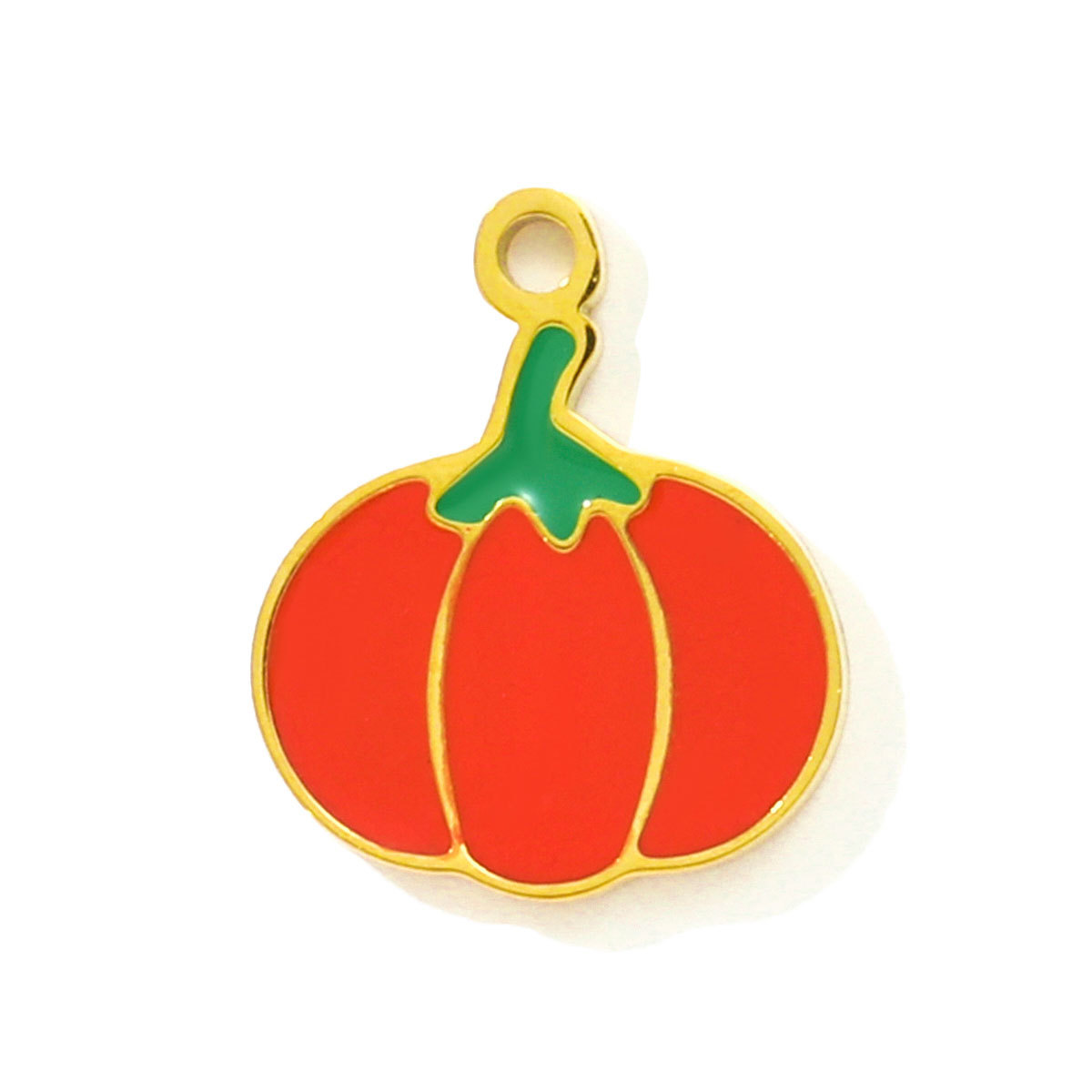 6pcs/pack Cute Enamel Pumpkin Garlic Pepper DIY Charms Stainless Steel Cabbage Corn Turnip Necklace Pendants Vegetable Jewelry