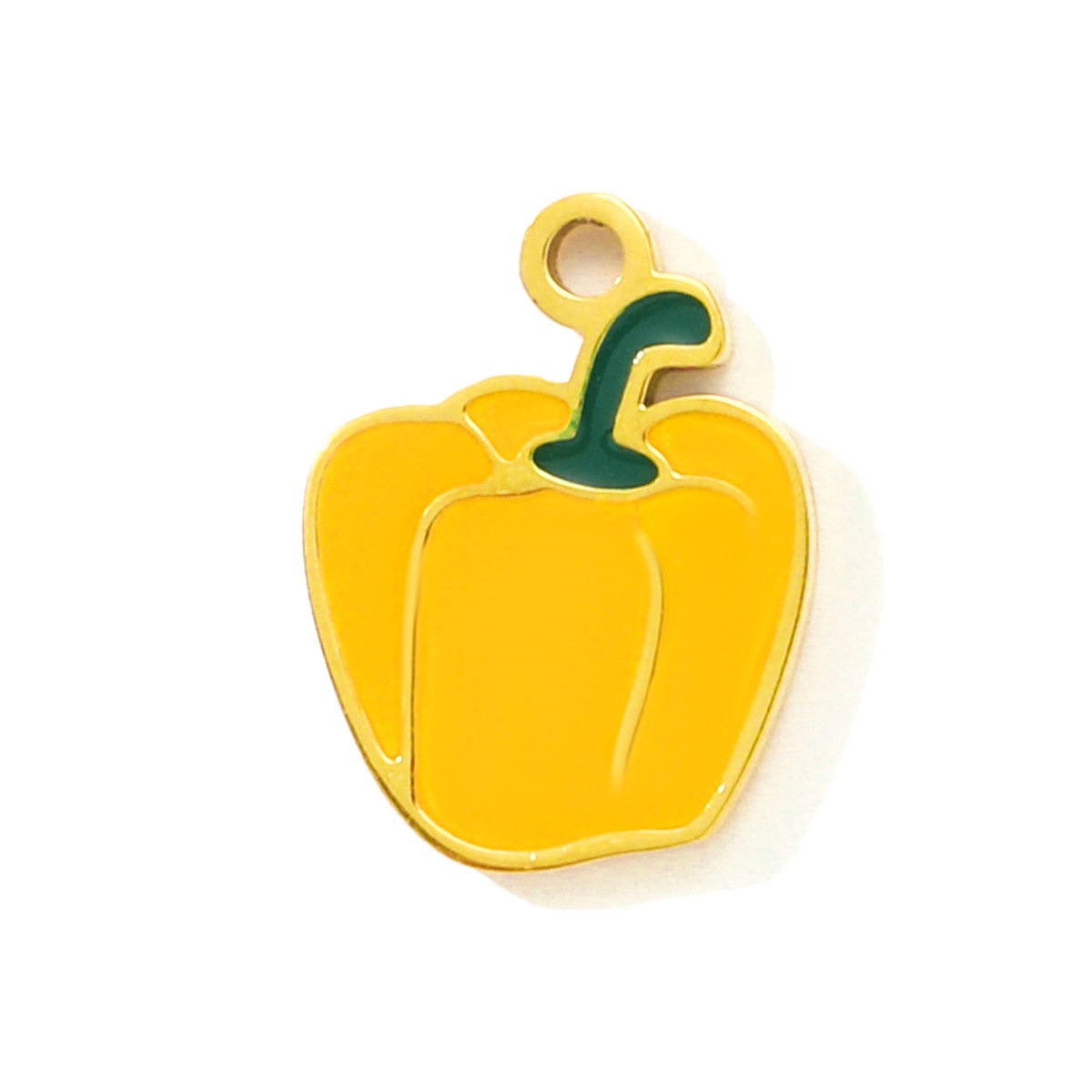 6pcs/pack Cute Enamel Pumpkin Garlic Pepper DIY Charms Stainless Steel Cabbage Corn Turnip Necklace Pendants Vegetable Jewelry