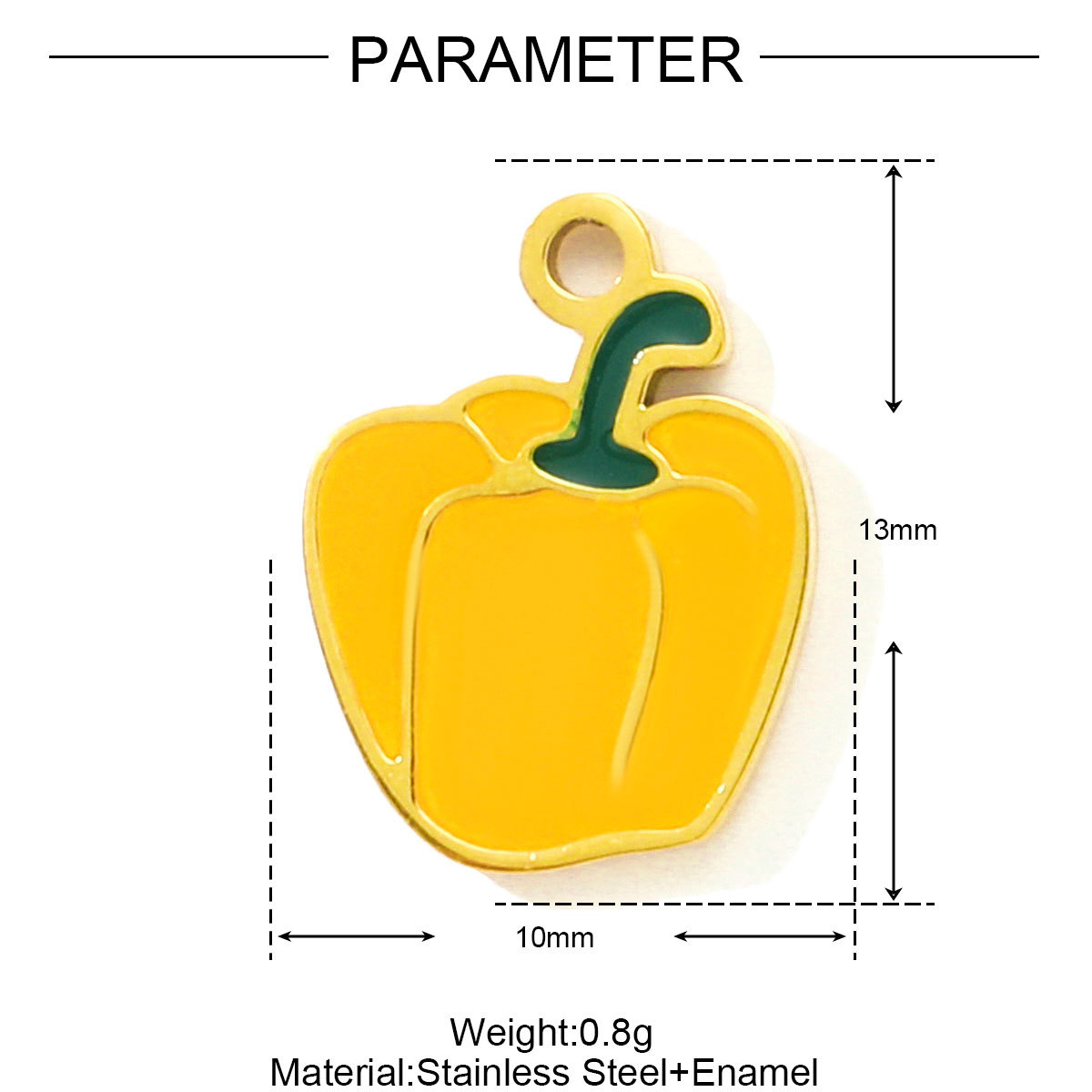 6pcs/pack Cute Enamel Pumpkin Garlic Pepper DIY Charms Stainless Steel Cabbage Corn Turnip Necklace Pendants Vegetable Jewelry
