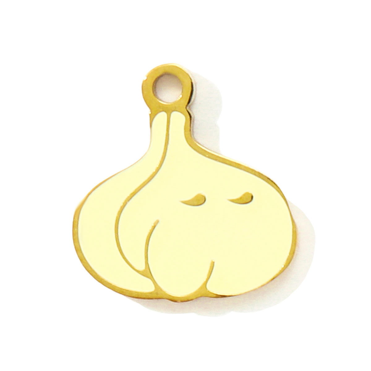 6pcs/pack Cute Enamel Pumpkin Garlic Pepper DIY Charms Stainless Steel Cabbage Corn Turnip Necklace Pendants Vegetable Jewelry