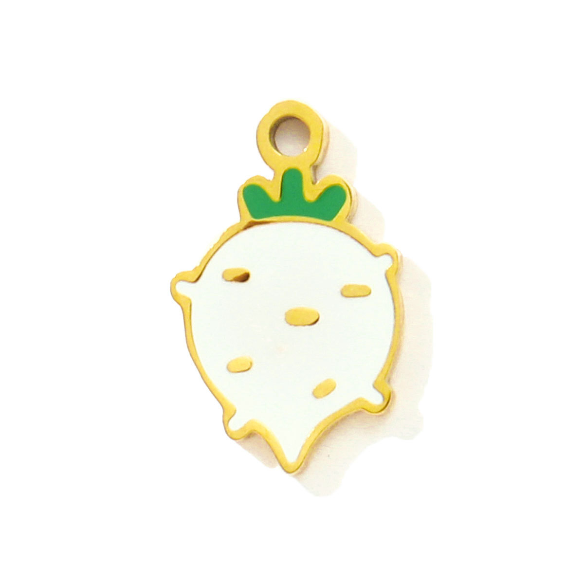 6pcs/pack Cute Enamel Pumpkin Garlic Pepper DIY Charms Stainless Steel Cabbage Corn Turnip Necklace Pendants Vegetable Jewelry