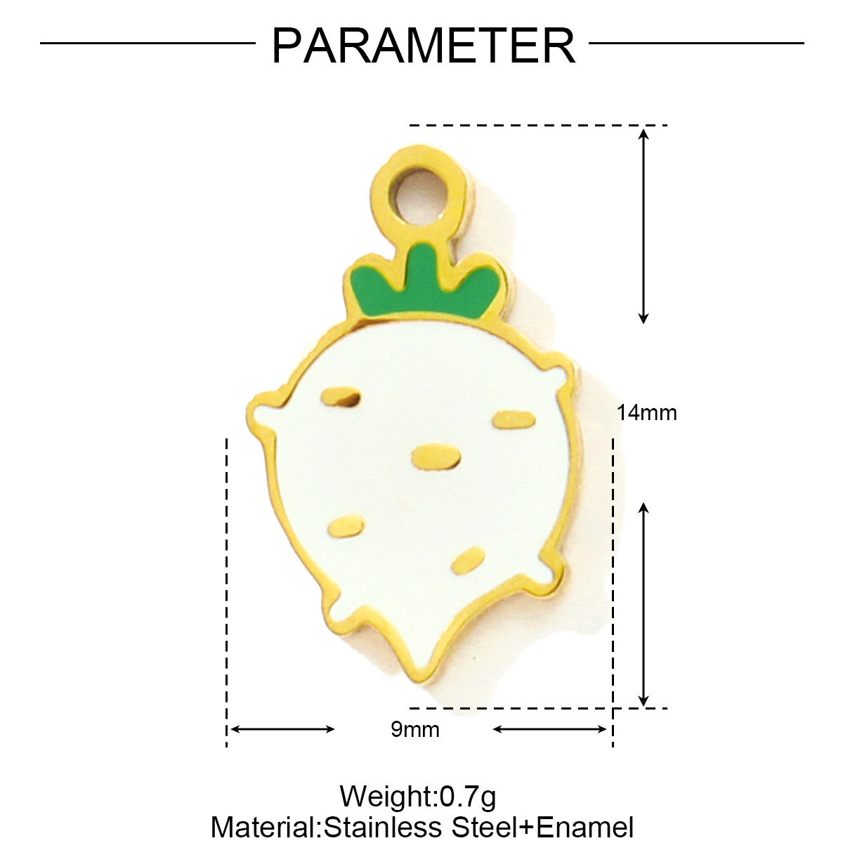 6pcs/pack Cute Enamel Pumpkin Garlic Pepper DIY Charms Stainless Steel Cabbage Corn Turnip Necklace Pendants Vegetable Jewelry